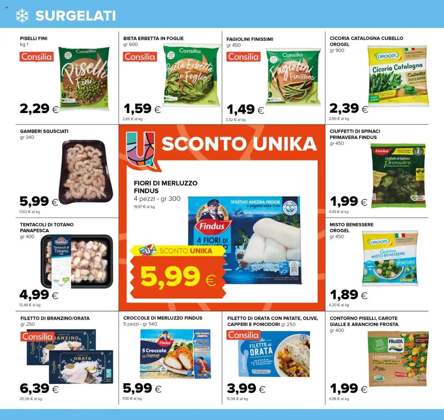 Volantino Oasi del 02/07/2026 | Pagina: 14 | Prodotti: Orata, Carote, Piselli, Totano