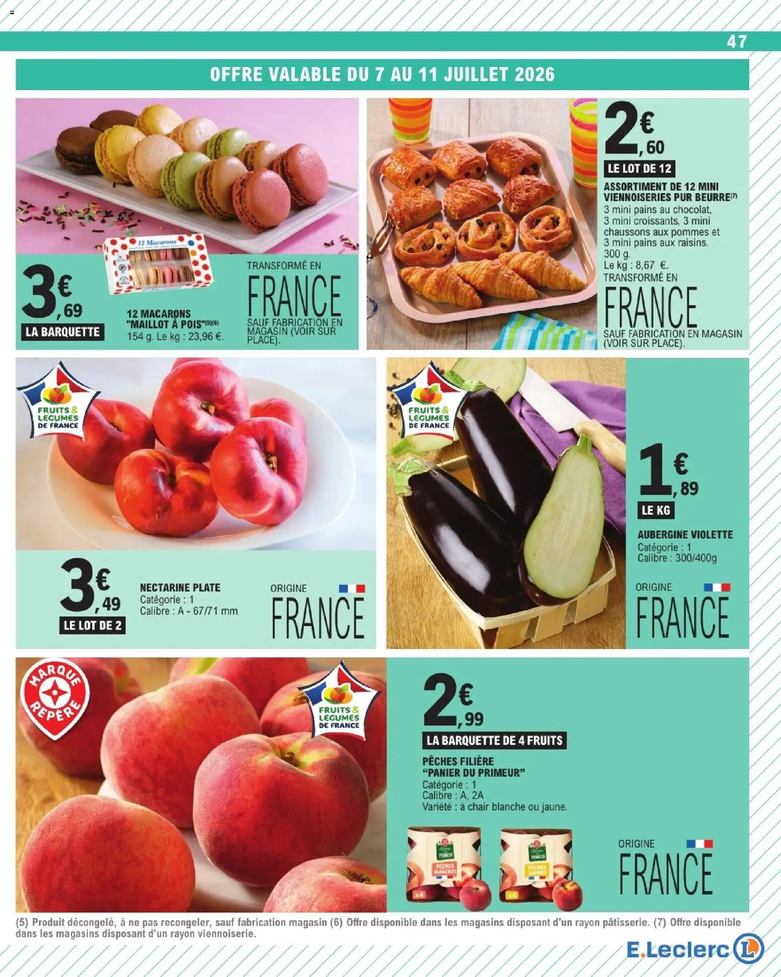 {H1} | Page: 47 | Produits: Nectarine, Macarons, Pommes, Chaussons