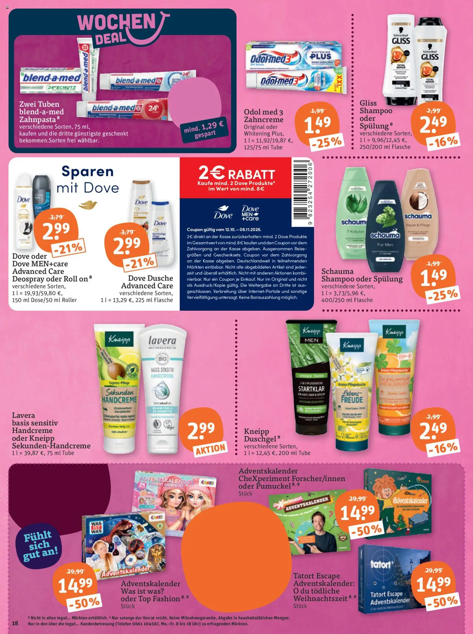 Tegut Prospekt – gültig ab 12.10.2026 | Seite: 20 | Produkte: Top, Spülung, Zahnpasta, Uhr