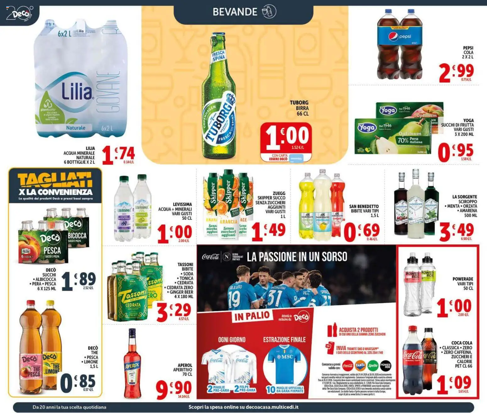 Volantino Decò del 20.05.2026 | Pagina: 16 | Prodotti: Limone, Aperol, Acqua minerale, Amarena