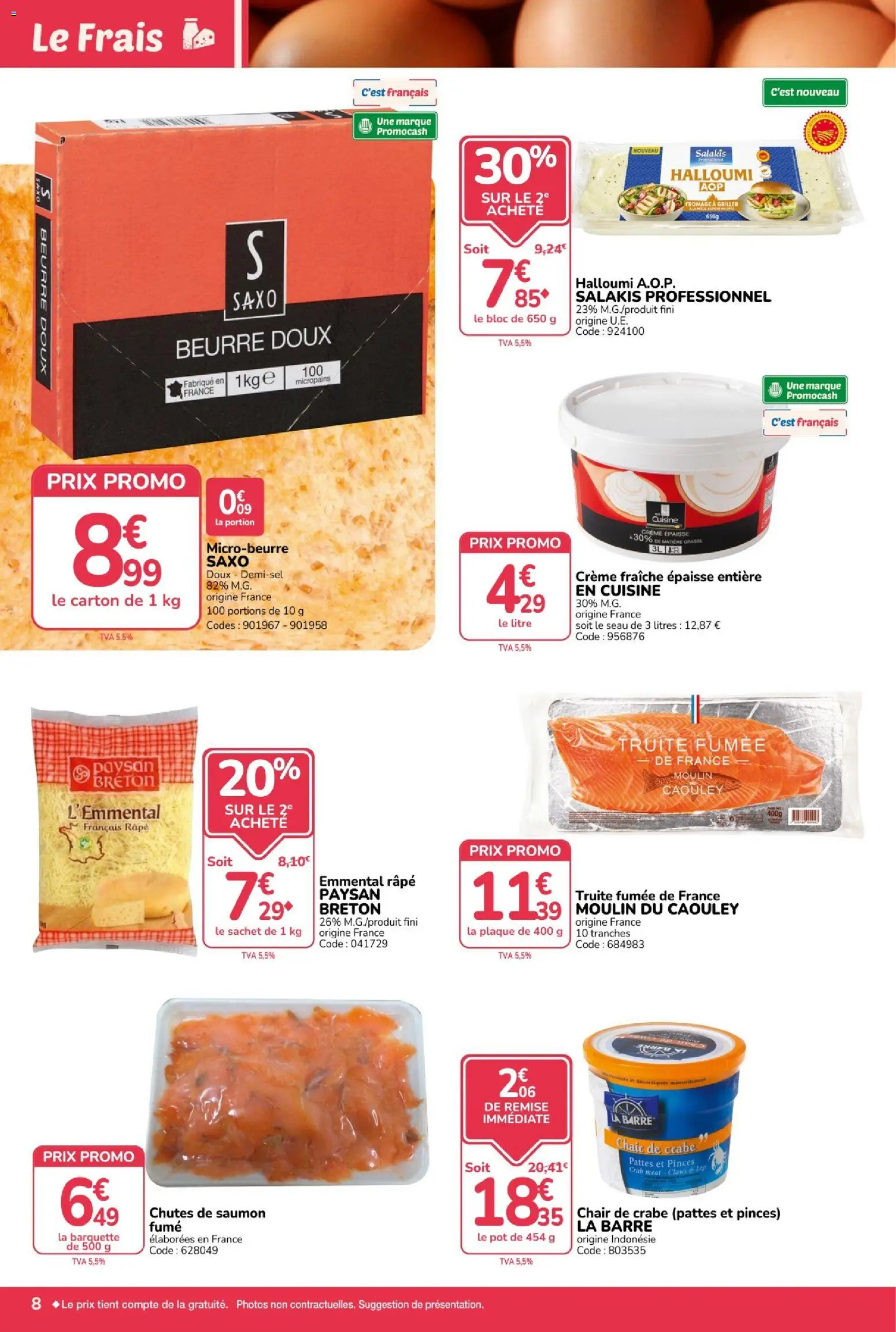 {H1} | Page: 8 | Produits: Pinces, Râpe, Crabe, Saumon
