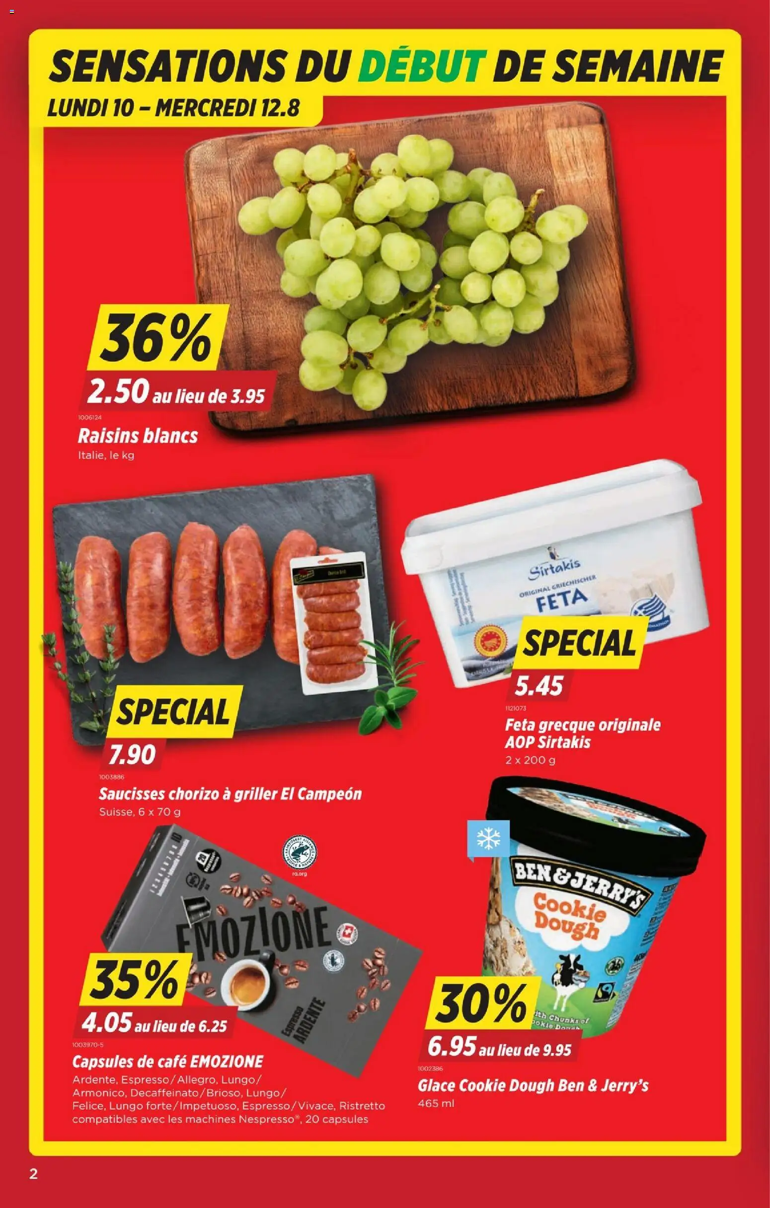 Denner aktionen FR – gültig ab 06.08.2026 | Seite: 2 | Produkte: Feta, Glace, Griller