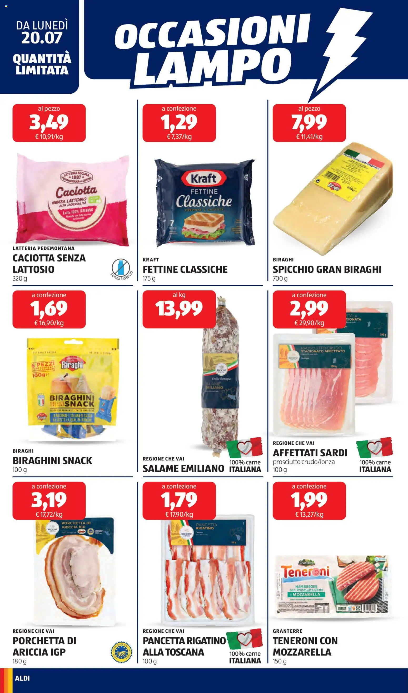 Volantino Aldi del 20/07/2026 | Pagina: 14 | Prodotti: Porchetta, Salame, Pancetta, Prosciutto