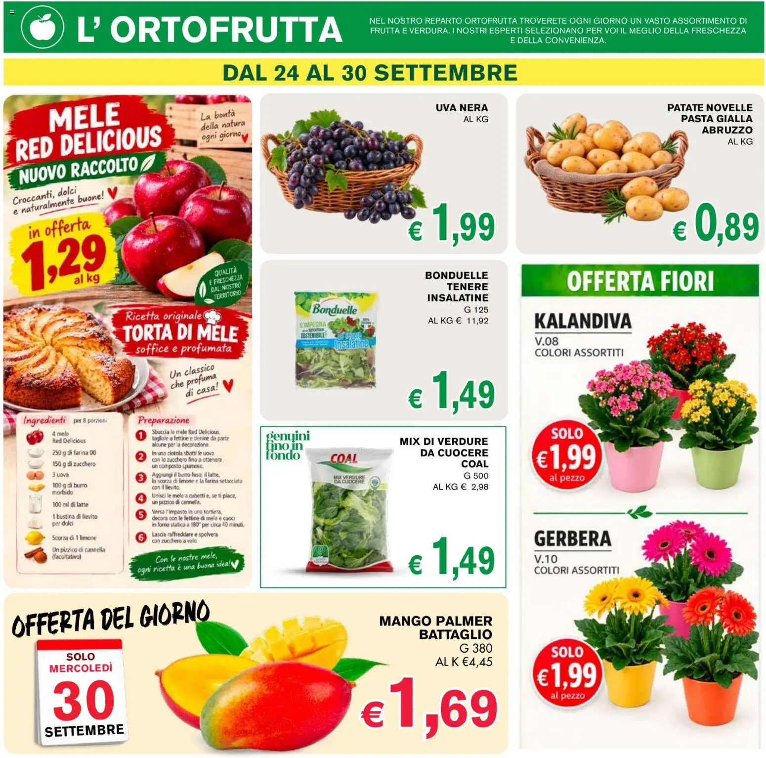 Volantino Coal del 24/09/2026 | Pagina: 2 | Prodotti: Uova, Verdure, Pasta, Uva