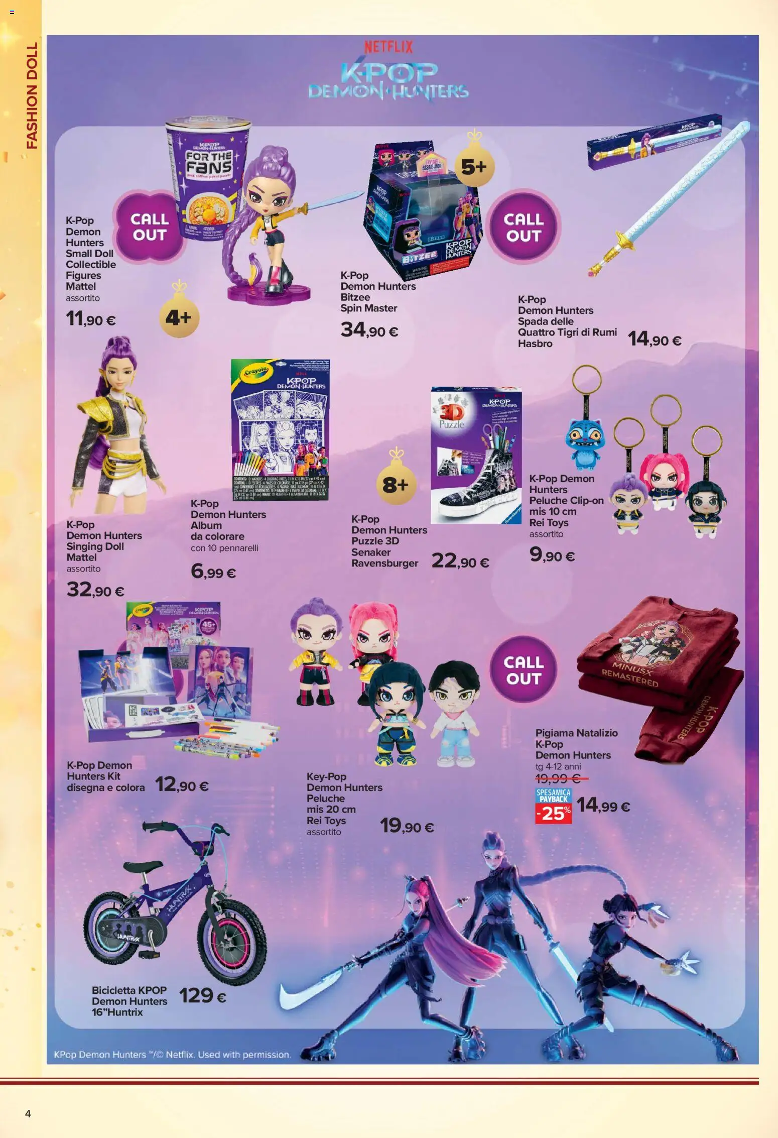 Volantino Carrefour del 23/10/2026 | Pagina: 4 | Prodotti: Peluche, Pigiama, The, Pennarelli
