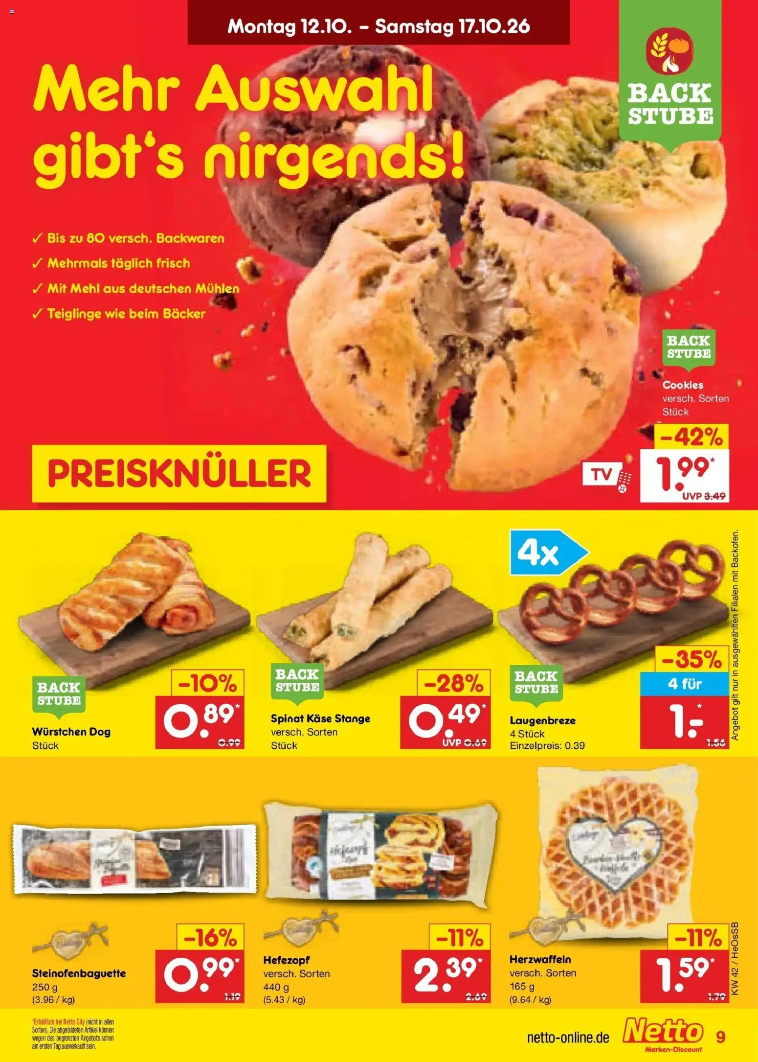 Netto Marken-Discount Prospekt Rostock – gültig ab 12.10.2026 | Seite: 11 | Produkte: Mehl, Käse