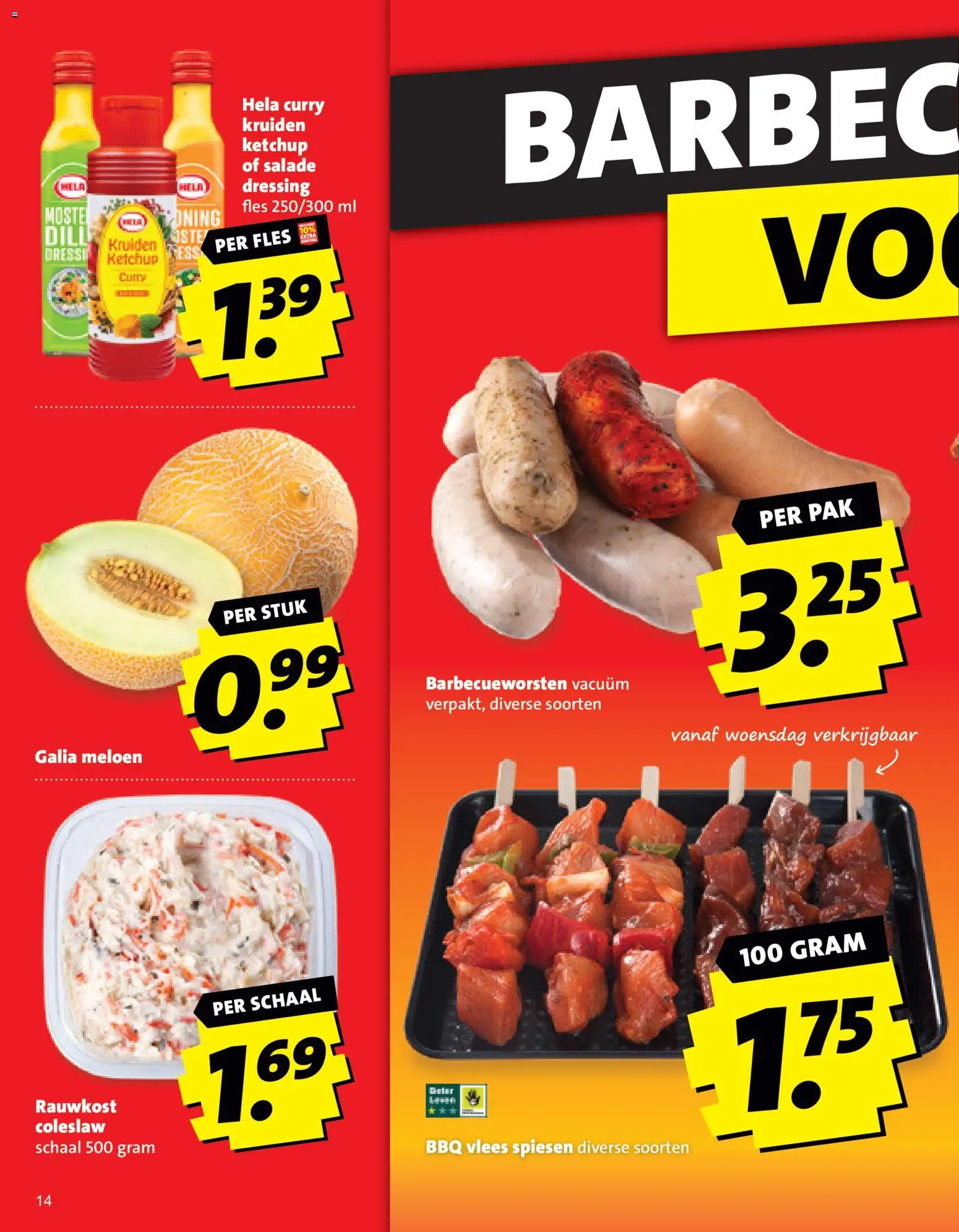 {H1} | Pagina: 14 | Producten: Meloen, Fles, Salade, Dressing