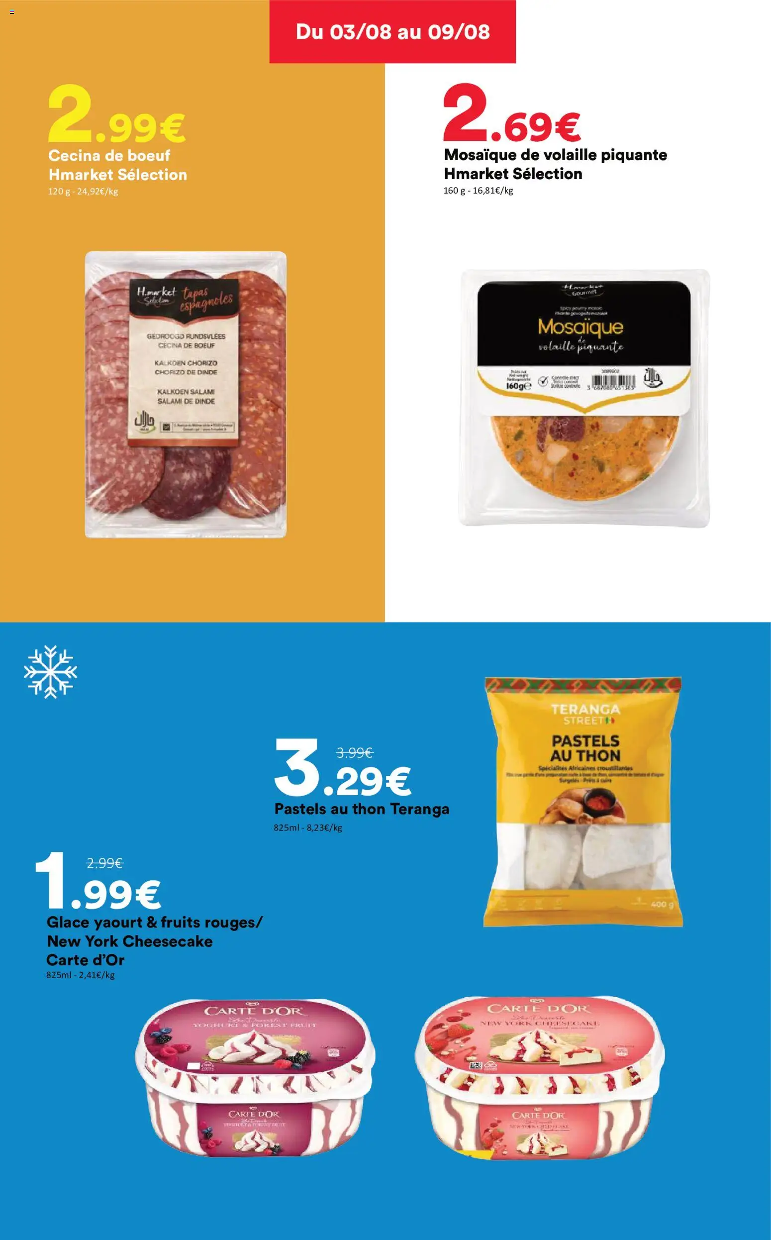 {H1} | Page: 4 | Produits: Volaille, Thon, Yaourt, Salami