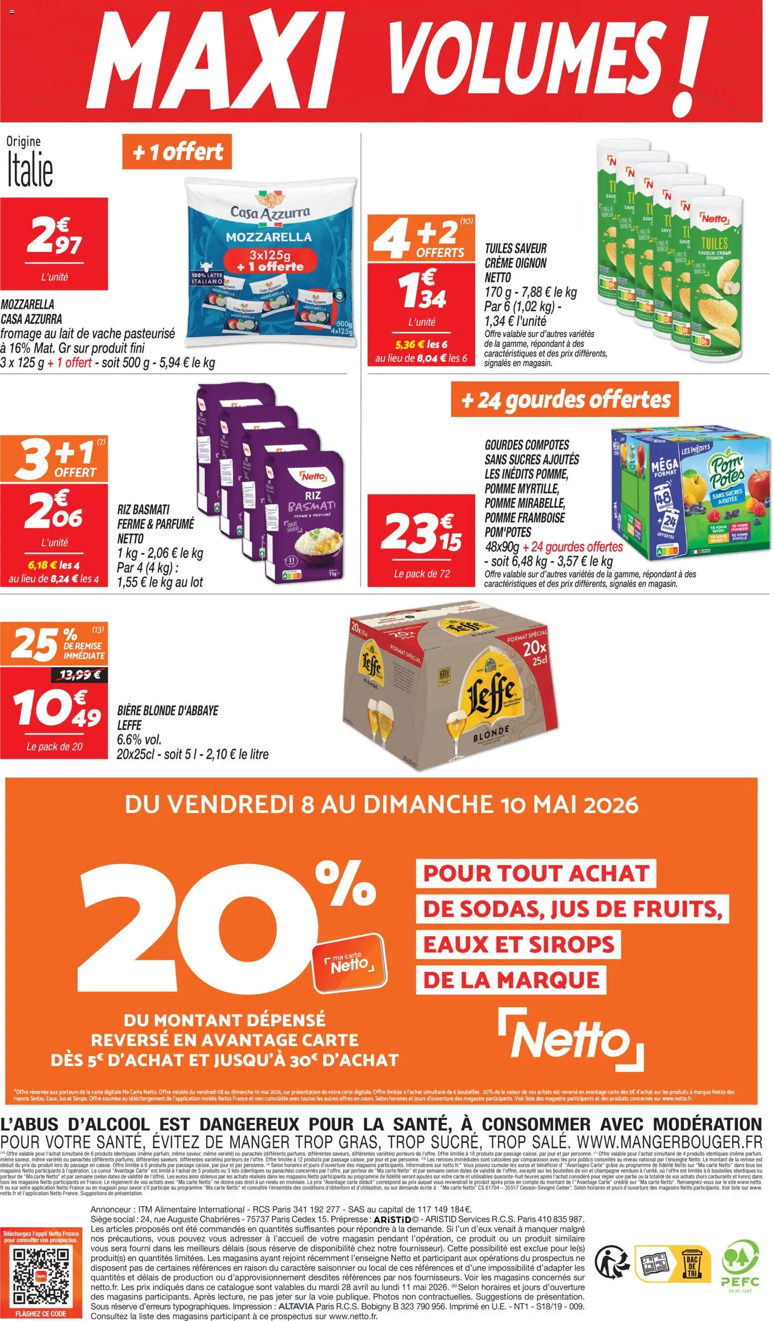 {H1} | Page: 8 | Produits: Mozzarella, Riz basmati, Lait, Fromage