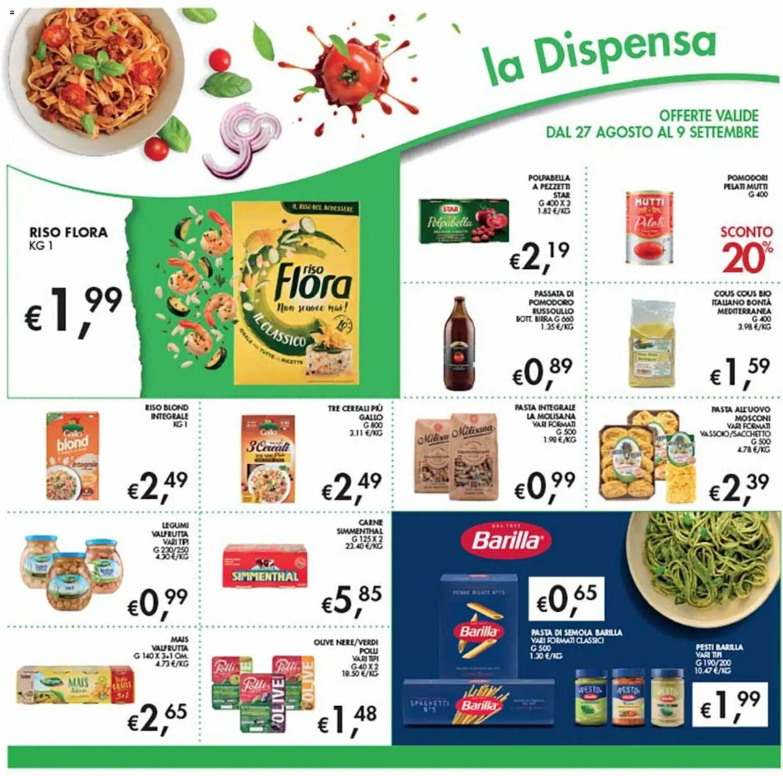 Volantino Coal del 27/08/2026 | Pagina: 18 | Prodotti: La Molisana, Cous cous, Carne, Mutti