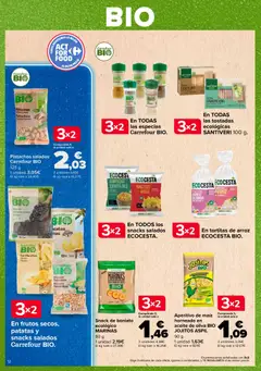 Vista previa Frutos secos, patatas y snacks salados Carrefour BIO., Frutos secos, patatas y snacks salados Carrefour BIO válido desde el 26/06/2026 | Página: 12