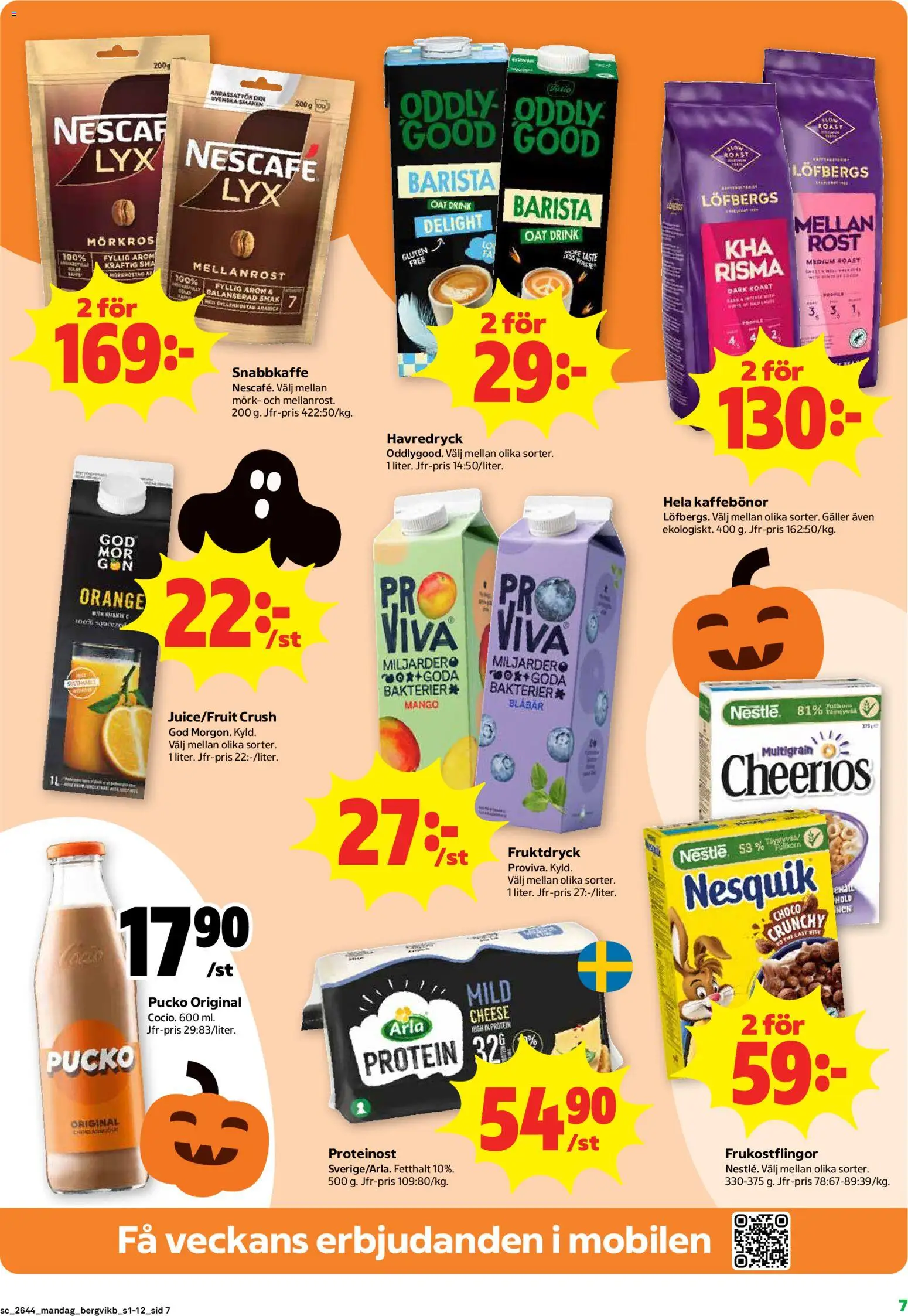 Stora Coop reklamblad aktuell från 26/10/2026 | Sida: 7 | Produkter: Kaffebönor, Snabbkaffe, Mango, Protein