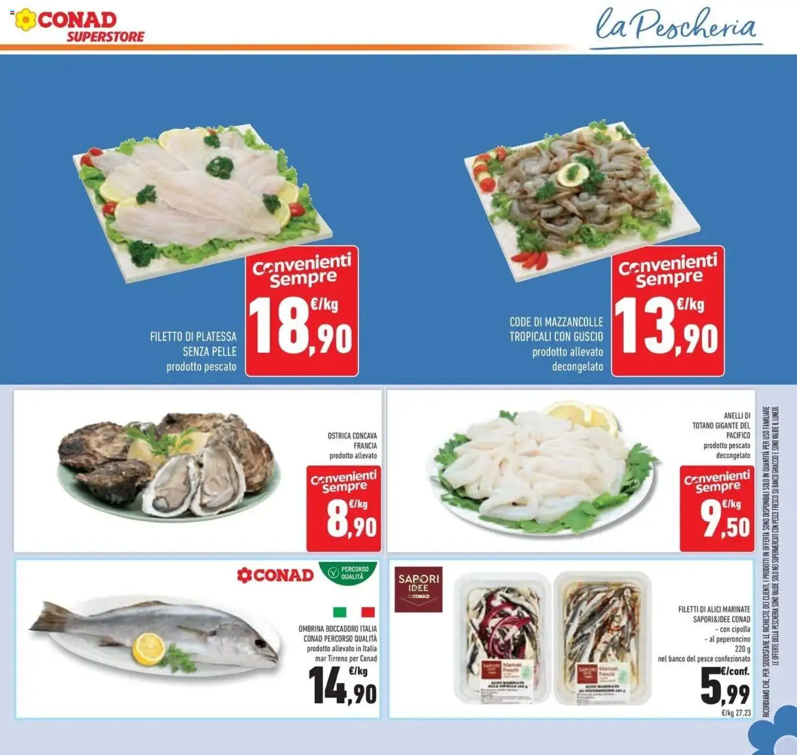 Anteprima volantino Conad dal 23/09/2026 prossima settimana | Pagina: 15 | Prodotti: Pesce, Mazzancolle, Peperoncino, Totano