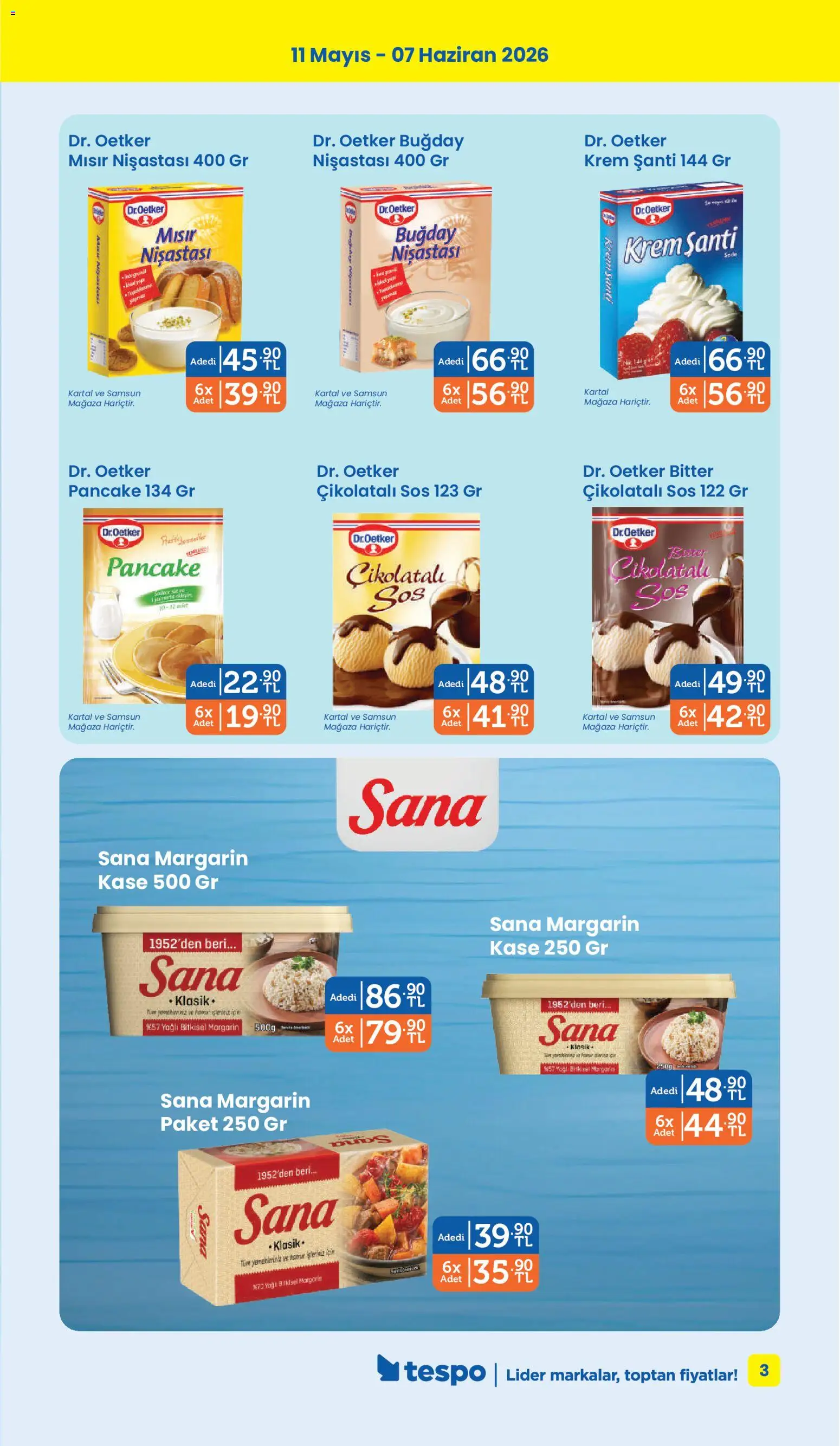 Tespo Katalog - 11.05.2026 tarihinden itibaren geçerlidir | Sayfa: 3 | Ürünler: Kaşe, Krem, Sos, Mısır