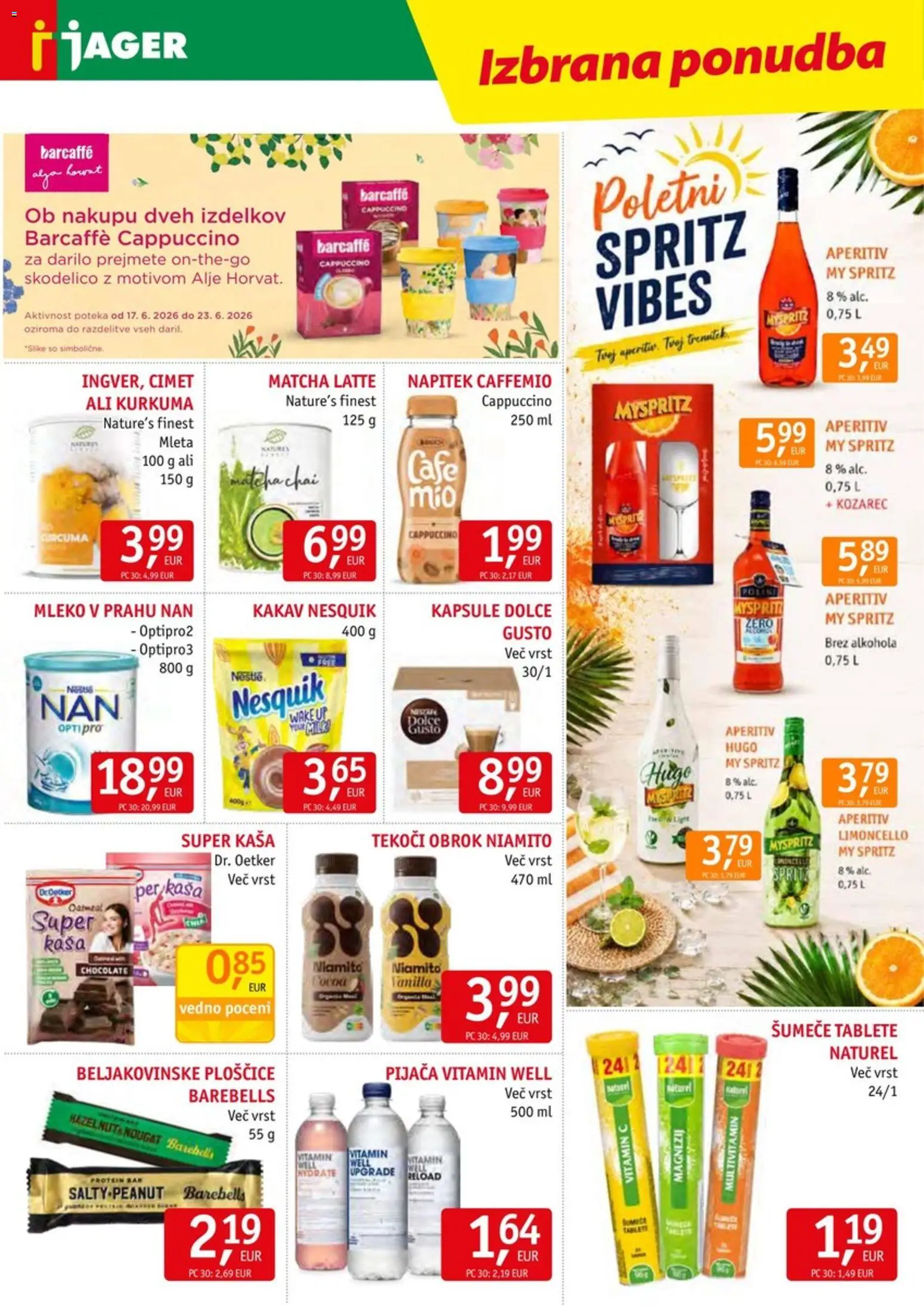 Novi Jager katalog ponudbe – veljaven od 17.06.2026 | Stran: 10 | Izdelki: Kozarec, Kakav, Mleko, Ploščice