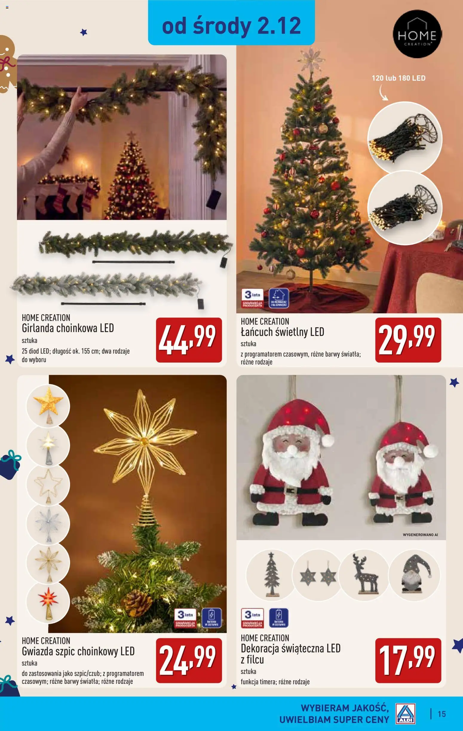 Aldi gazetka - Katalog dekoracyjny od 28.10.2026 | Strona: 15 | Produkty: Girlanda