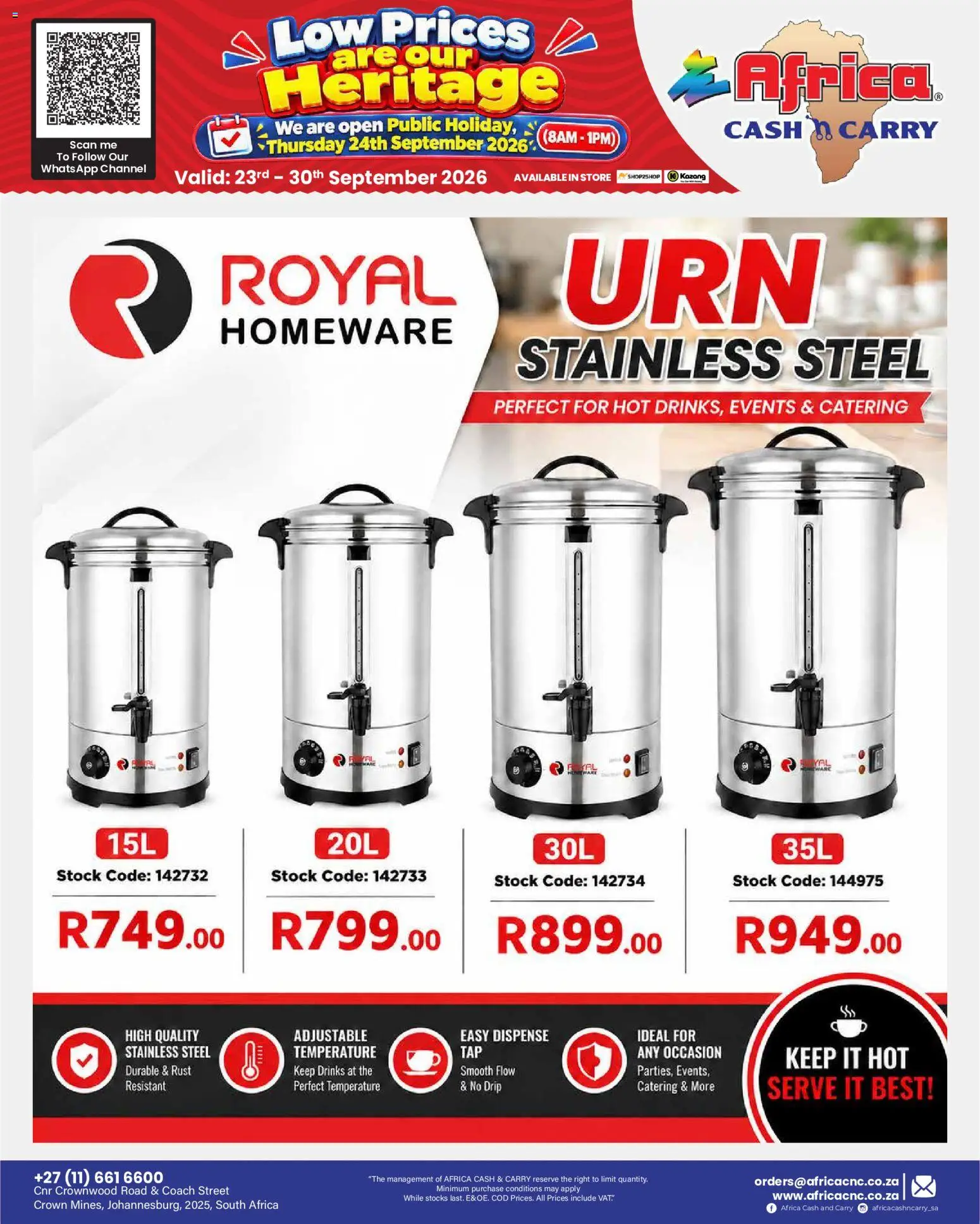 New Africa Cash & Carry catalogue – valid from 23/09/2026 | Page: 35 | Products: Stock