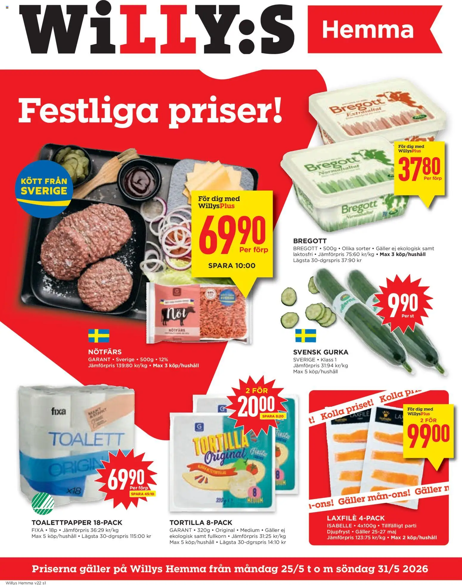 Willys reklamblad aktuell från 25.05.2026 | Sida: 1