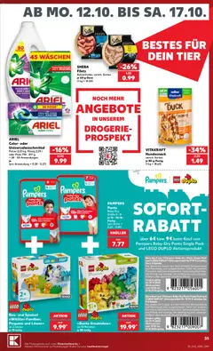 Náhled letáku Kaufland Německo leták - Montag bis Samstag od 12.10.2026 | Strana: 39 | Produkty: Lego duplo, Pampers, Drogerie, Pants
