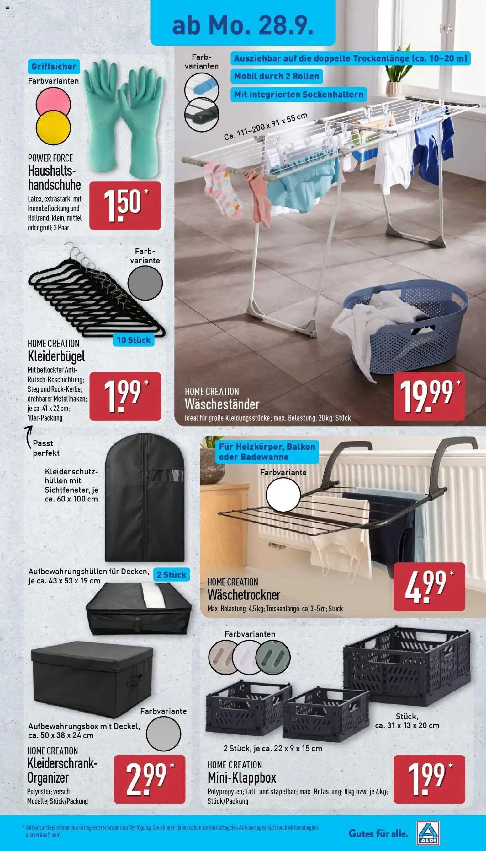 Aldi Aktueller Prospekt (ab 28.09.2026) » Angebote Online | Seite: 17 | Produkte: Kleiderschrank, Box, Kleiderbügel, Home creation
