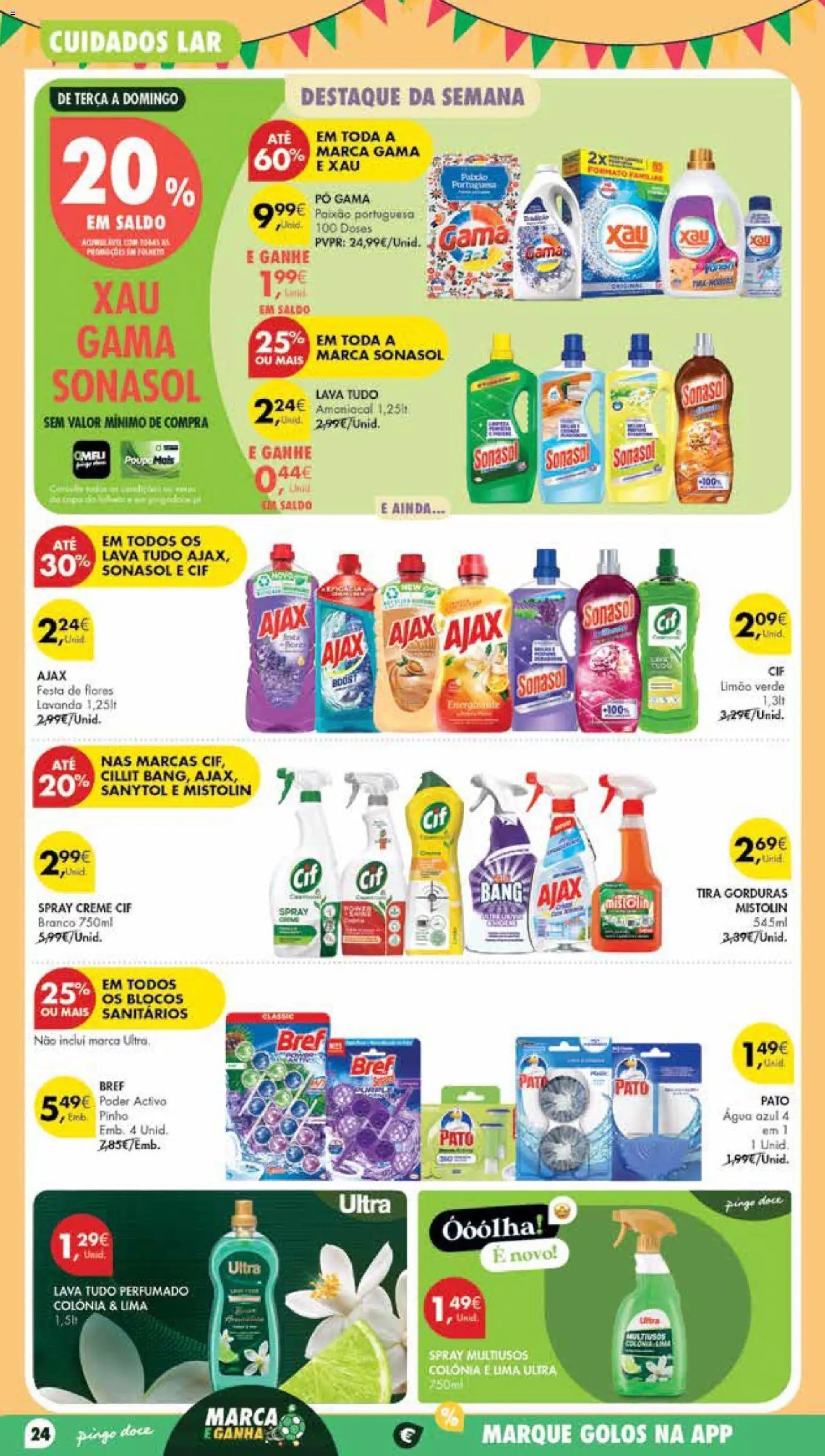 Pingo Doce Poupe Esta Semana Madeira │ válido de 23/06/2026 | Página: 24 | Produtos: Agua, Flores, Pó, Creme