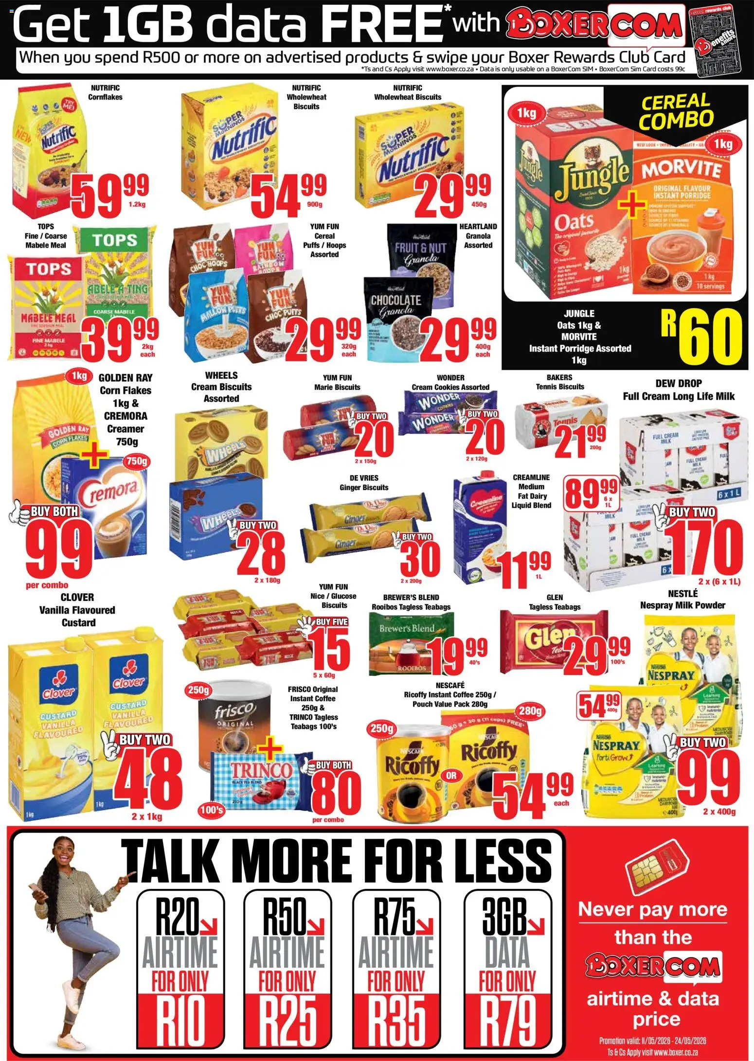 New Boxer catalogue – valid from 11.05.2026 | Page: 5 | Products: Biscuits, Powder, Flakes, Fruit