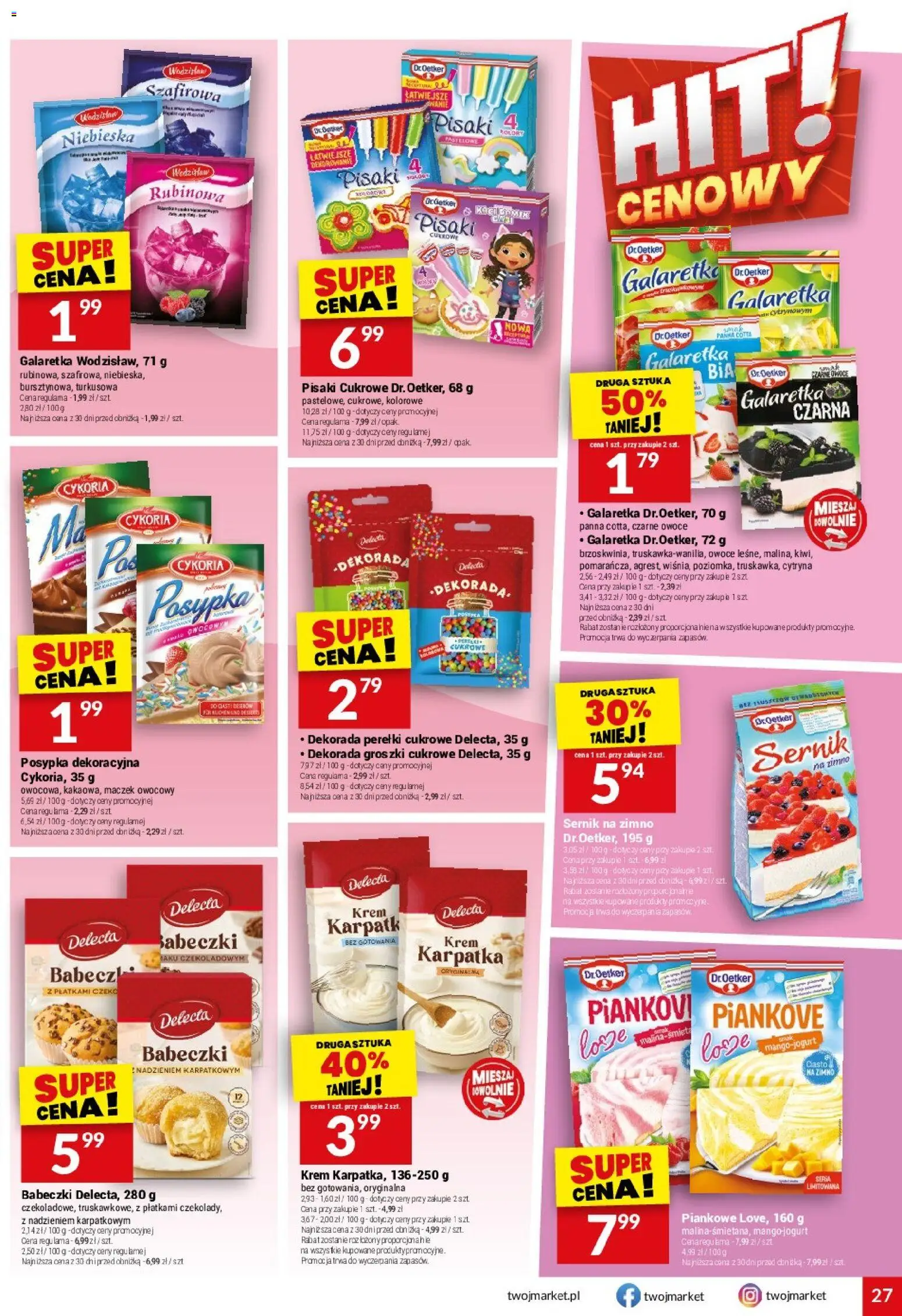 Twój Market gazetka od 27.05.2026 | Strona: 27 | Produkty: Pisaki cukrowe, Ciasto, Krem, Owoce