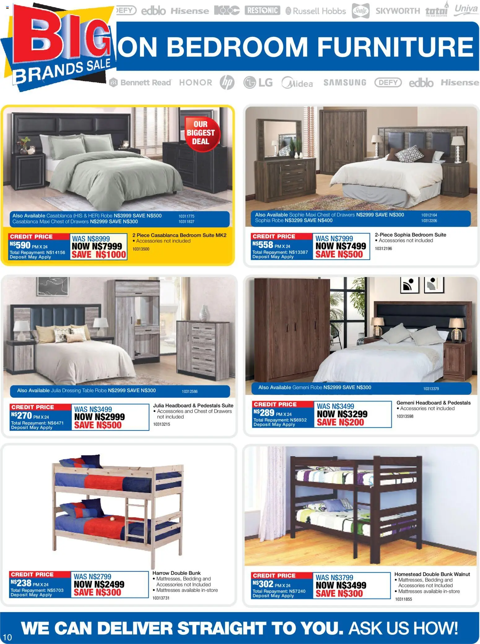 New OK Furniture catalogue – valid from 13.04.2026 | Page: 10 | Products: Headboard, Chest of drawers, Table, Double bunk