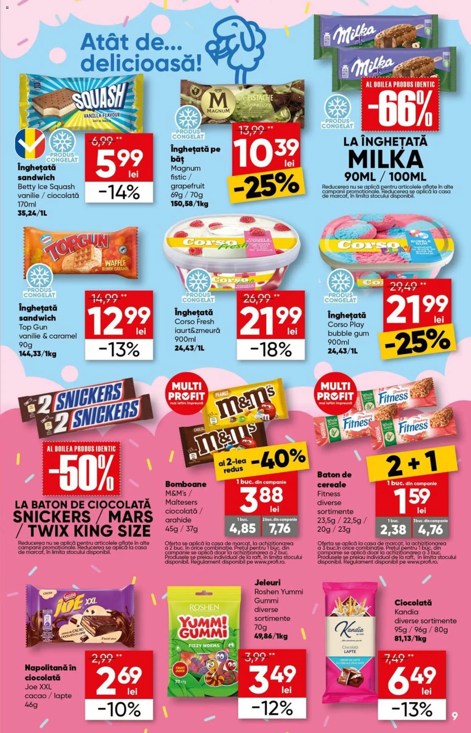 Noul catalog Profi – valabil de la 29.04.2026 | Pagină: 9 | Produse: Lapte, Fistic, Înghețată, Jeleuri