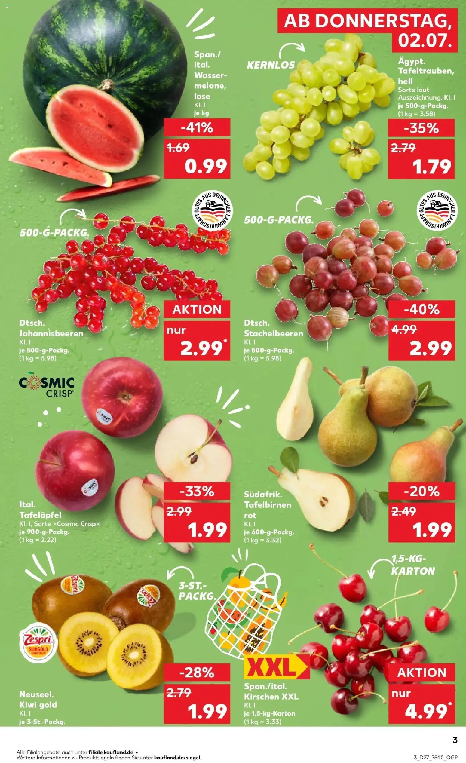 Kaufland Prospekt Frankfurt (Oder) – gültig ab 29.06.2026 | Seite: 14 | Produkte: Kirschen, Wasser, Kiwi