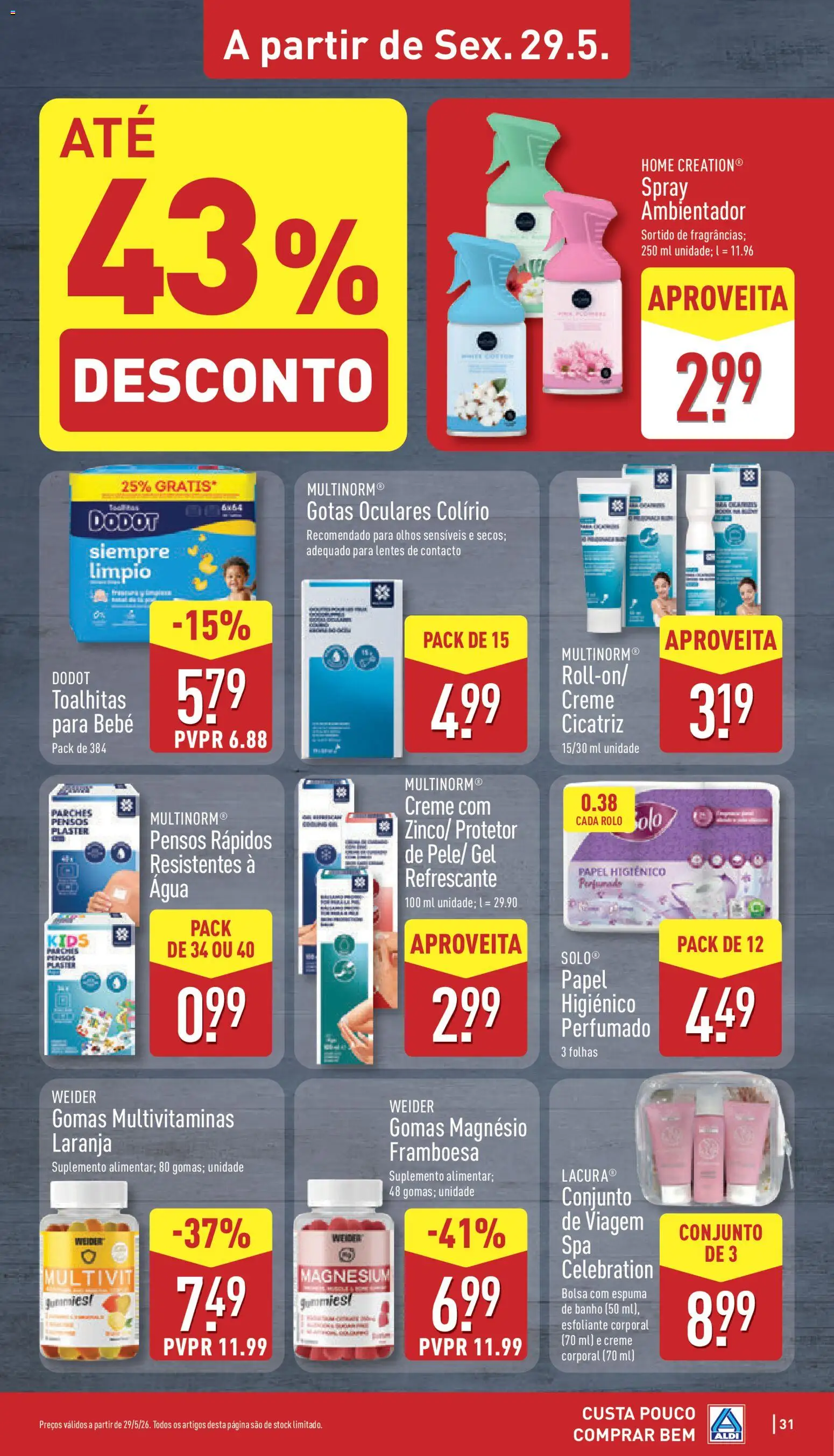 Aldi folheto │ válido de 25.05.2026 | Página: 31 | Produtos: Bolsa, Papel higiénico, Banho, Gomas