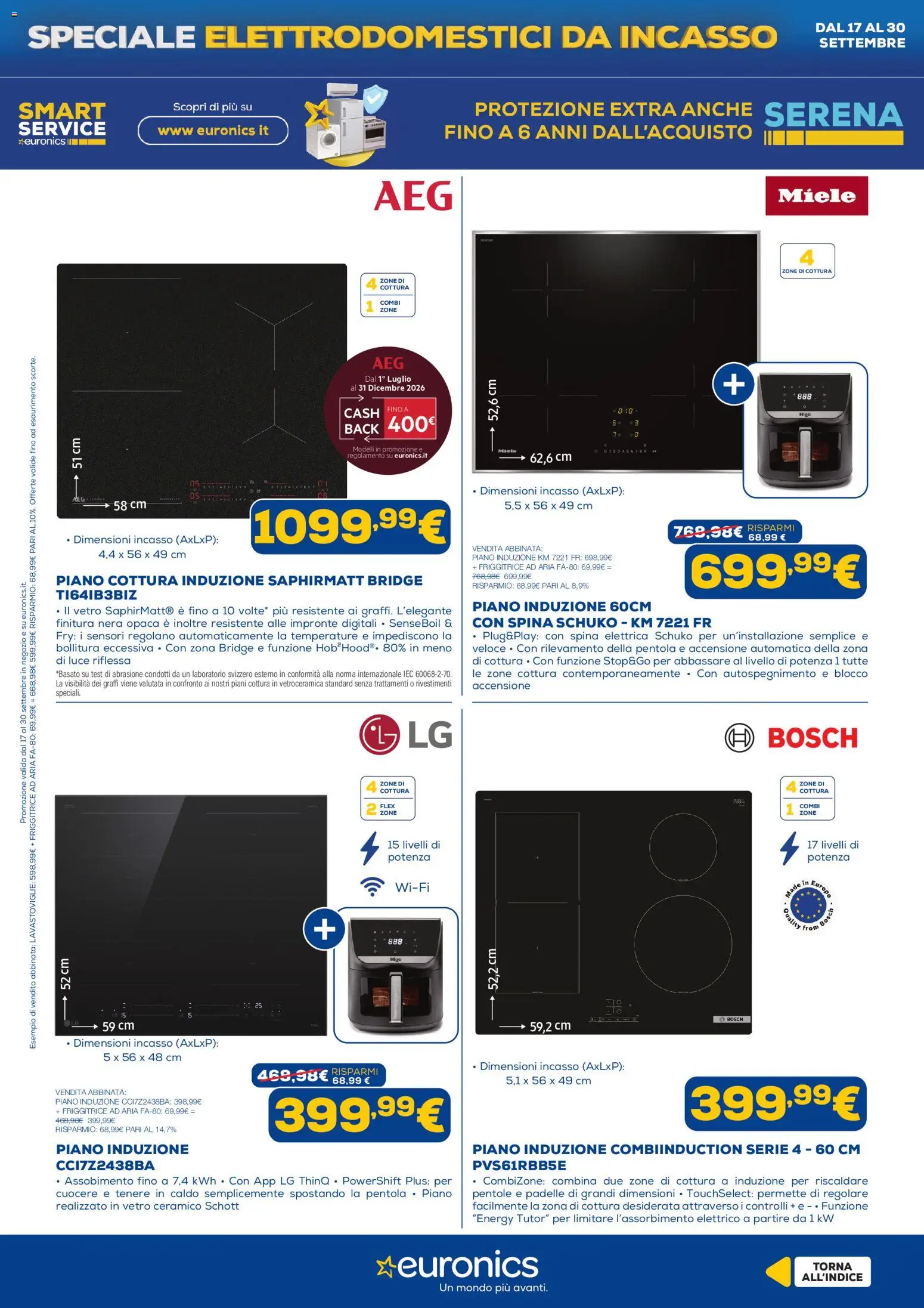 Volantino Euronics del 17/09/2026 | Pagina: 13 | Prodotti: Friggitrice ad aria, Piano cottura, Lavastoviglie, Miele