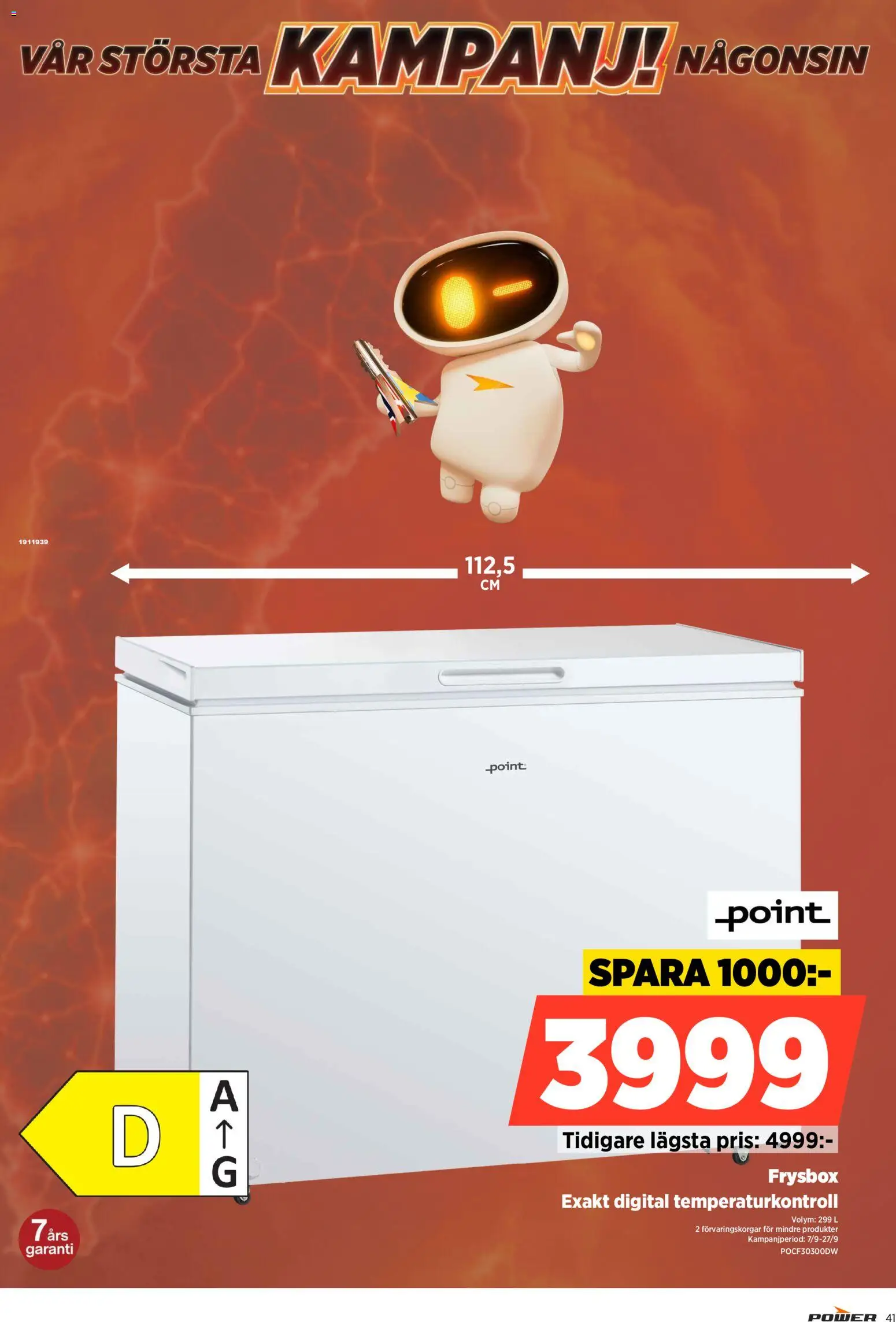 Power reklamblad aktuell från 07/09/2026 | Sida: 41 | Produkter: Frysbox