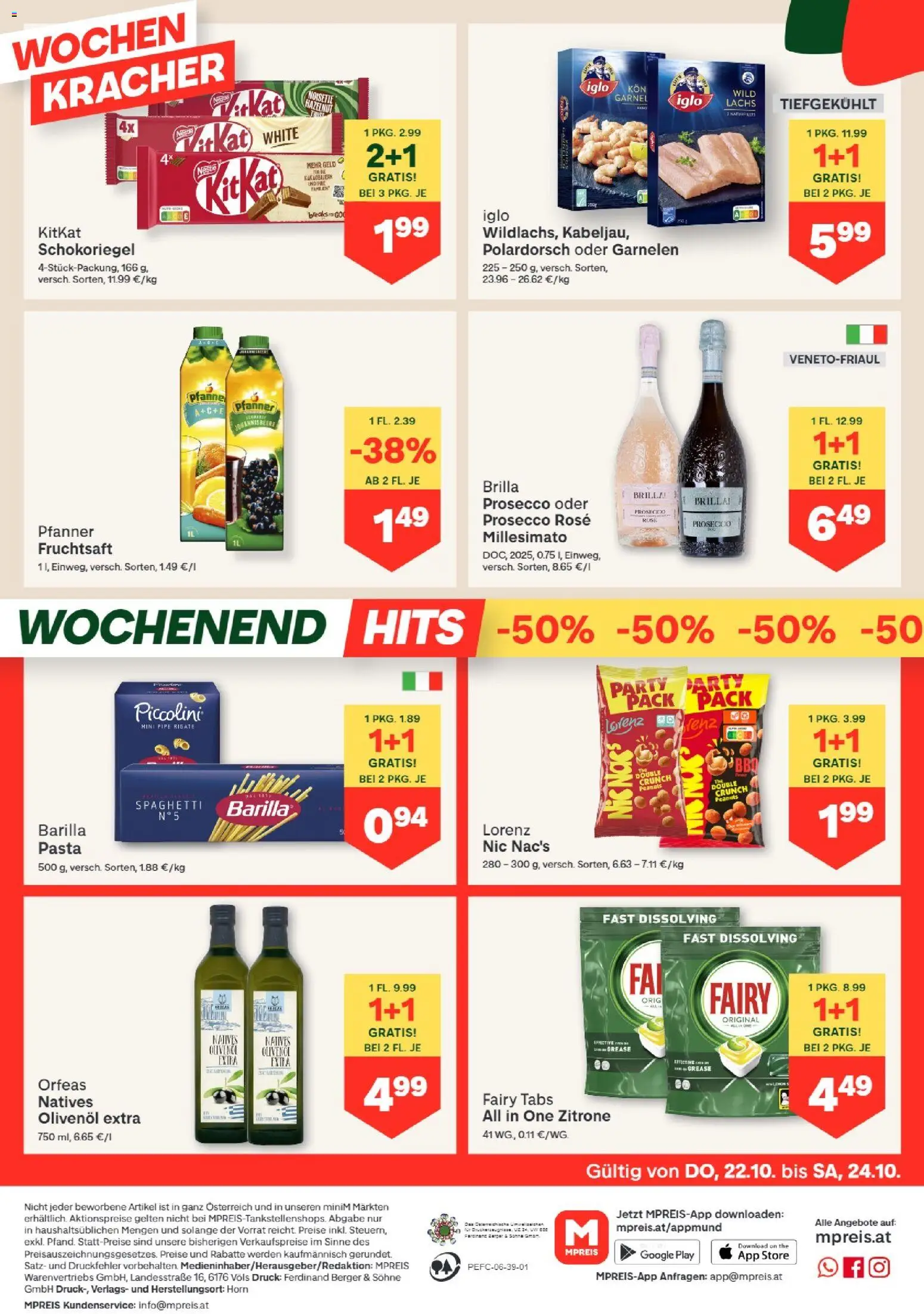 MPREIS Altenmarkt im Pongau gültig ab 22.10.2026 | Seite: 12 | Produkte: Zitrone, Barilla, Prosecco, Spaghetti