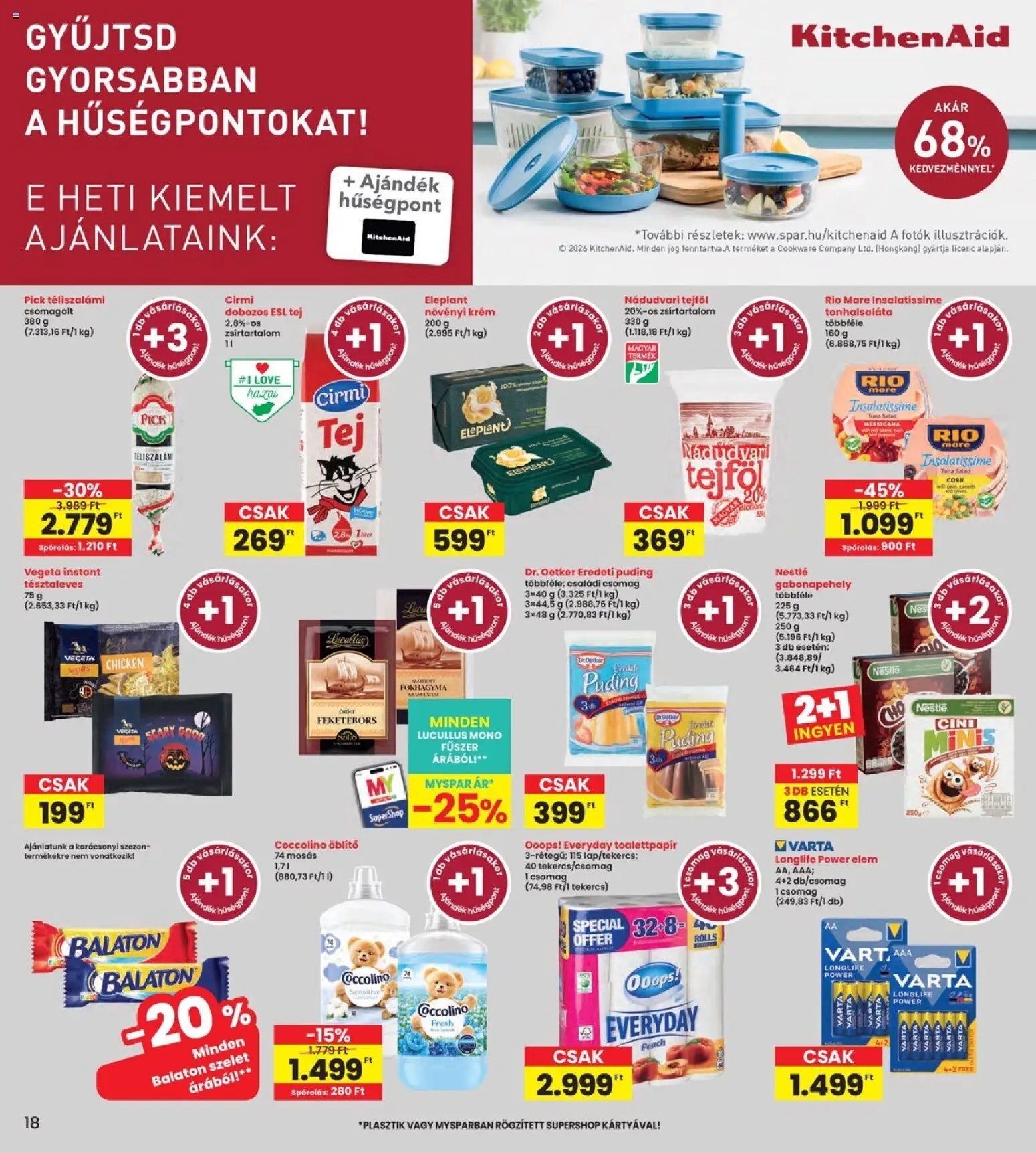 Interspar akciós ujság - amely érvényes a következő dátumtól: 2026.10.22. | Oldal: 18 | Termékek: Fokhagyma, Vegeta, Pick téliszalámi, Nestlé