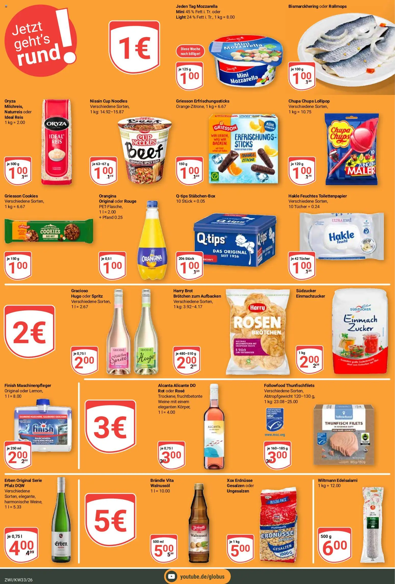 Globus Prospekt Zwickau – gültig ab 10.08.2026 | Seite: 24 | Produkte: Brot, Salami, Hugo, Feuchtes Toilettenpapier