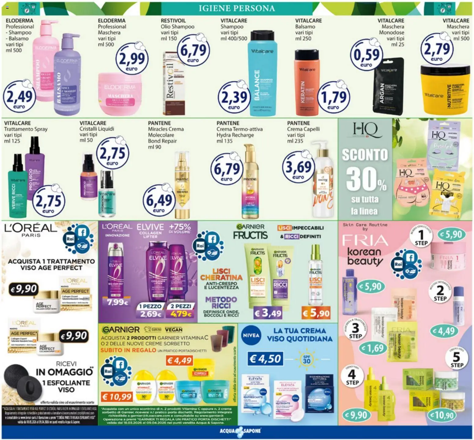 Volantino Acqua e Sapone del 09.03.2026 | Pagina: 7 | Prodotti: Crema, Sapone, Acqua, Olio