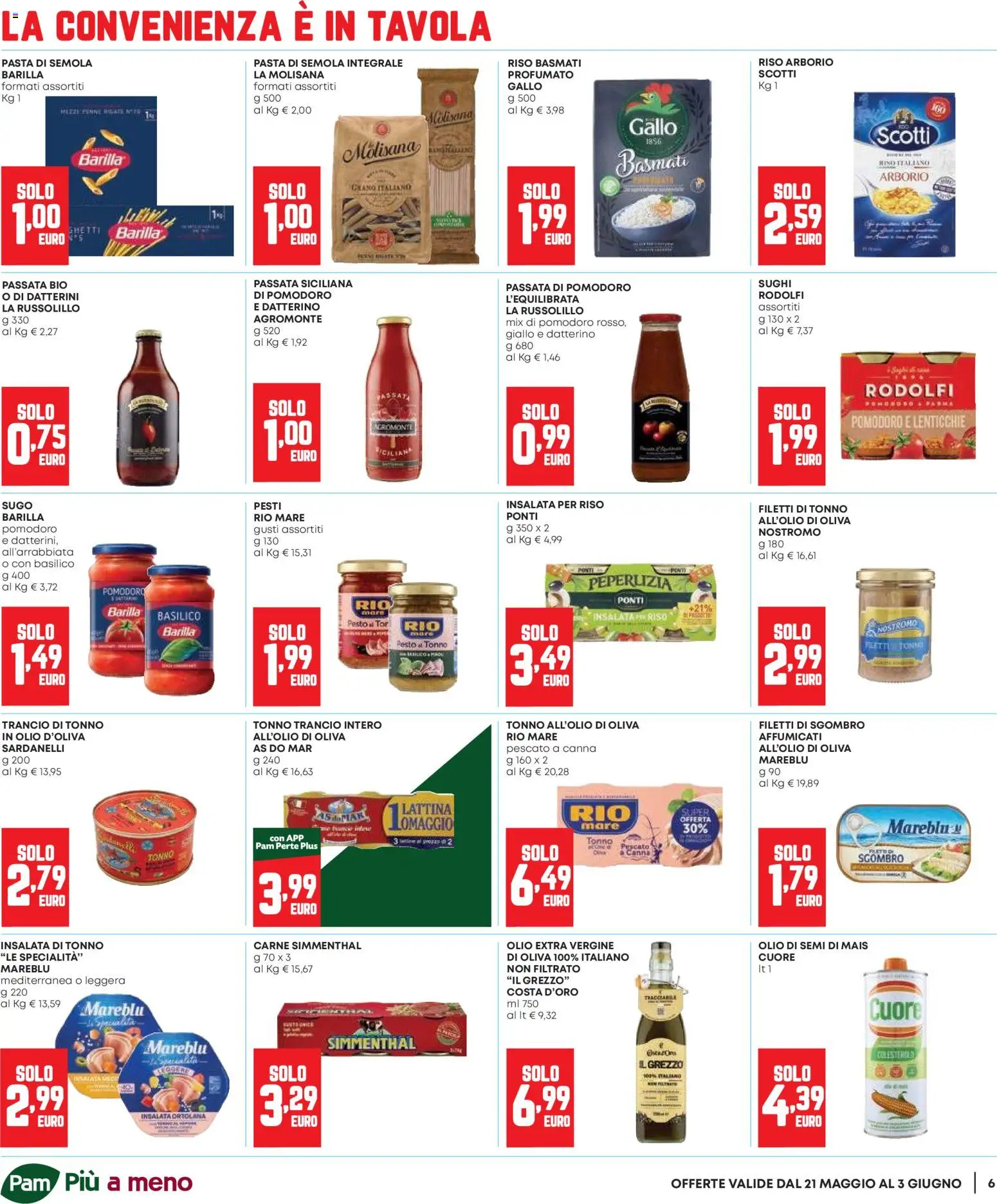 Volantino Panorama del 21.05.2026 | Pagina: 6 | Prodotti: Riso Basmati, Insalata, Lenticchie, Sgombro