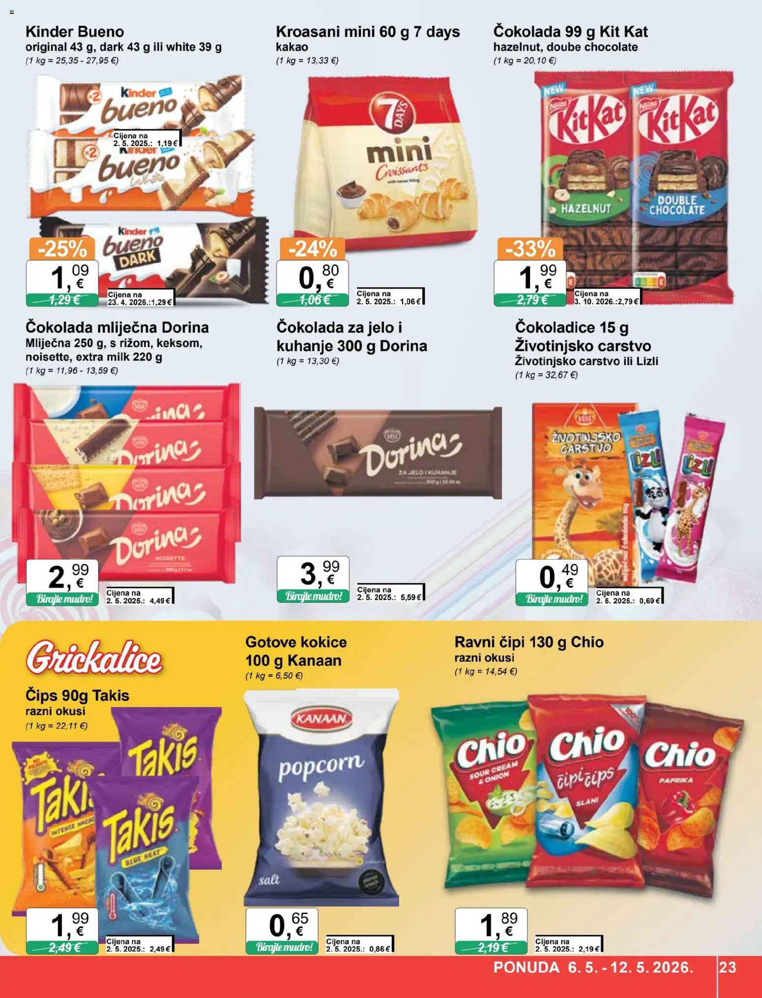 KTC katalog | vrijedi od 06.05.2026 | Stranica: 23 | Proizvodi: Dorina, Čokolada, Kokice, Kakao