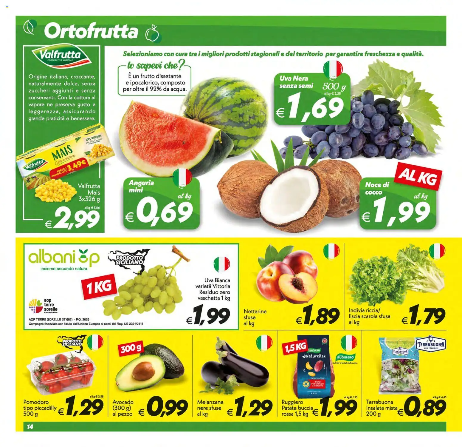 Volantino SuperConveniente del 31/07/2026 | Pagina: 14 | Prodotti: Avocado, Pomodoro, Anguria, Melanzane
