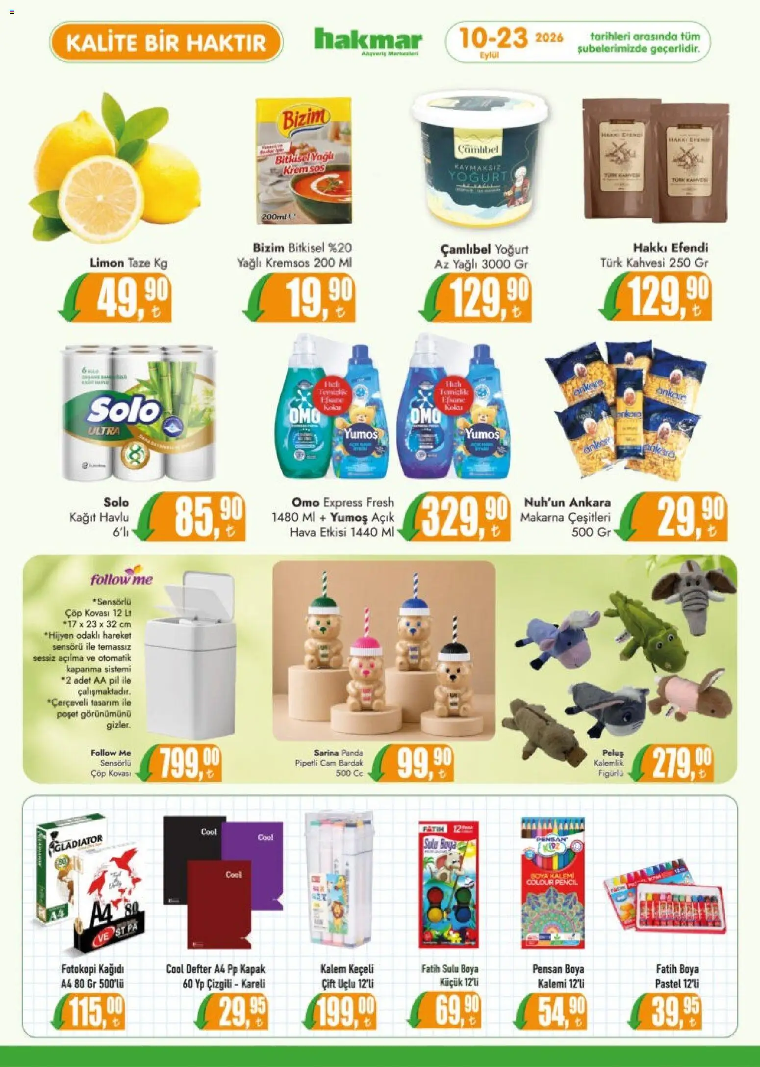 Hakmar Katalog - 10 Eylül 2026 tarihinden itibaren geçerlidir | Sayfa: 8 | Ürünler: Pil, Makarna, Sos, Limon