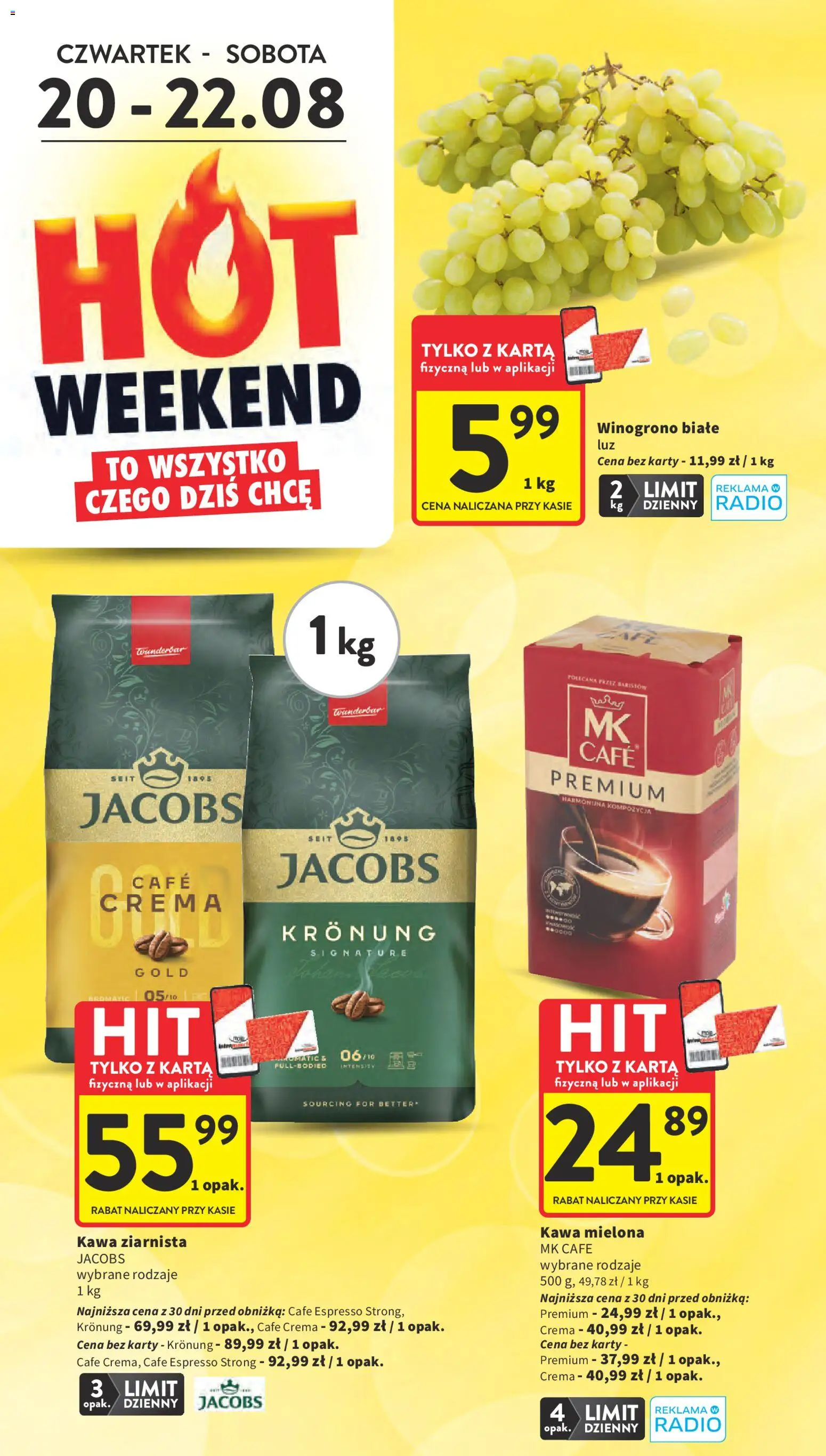 Intermarche gazetka od 20.08.2026 | Strona: 4 | Produkty: Radio, Jacobs, Kawa, Kawa mielona