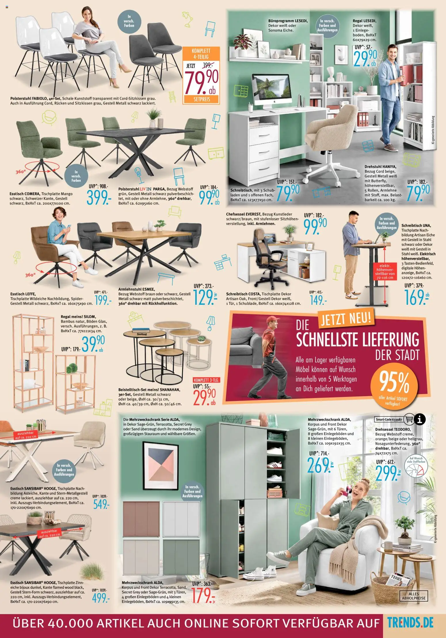 Trends Prospekt – gültig ab 10.10.2026 | Seite: 3 | Produkte: Esstisch, Creme, Chefsessel, Mango