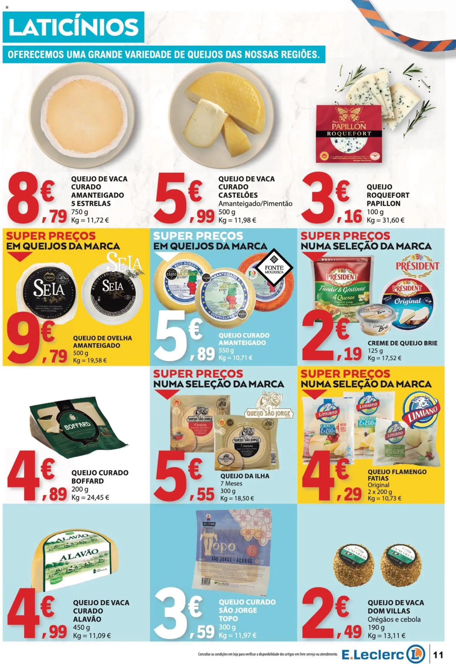 E.Leclerc folheto Semanal Aniversário 31 │ válido de 22/10/2026 | Página: 11 | Produtos: Orégãos, Cálcio, Cebola, Queijo