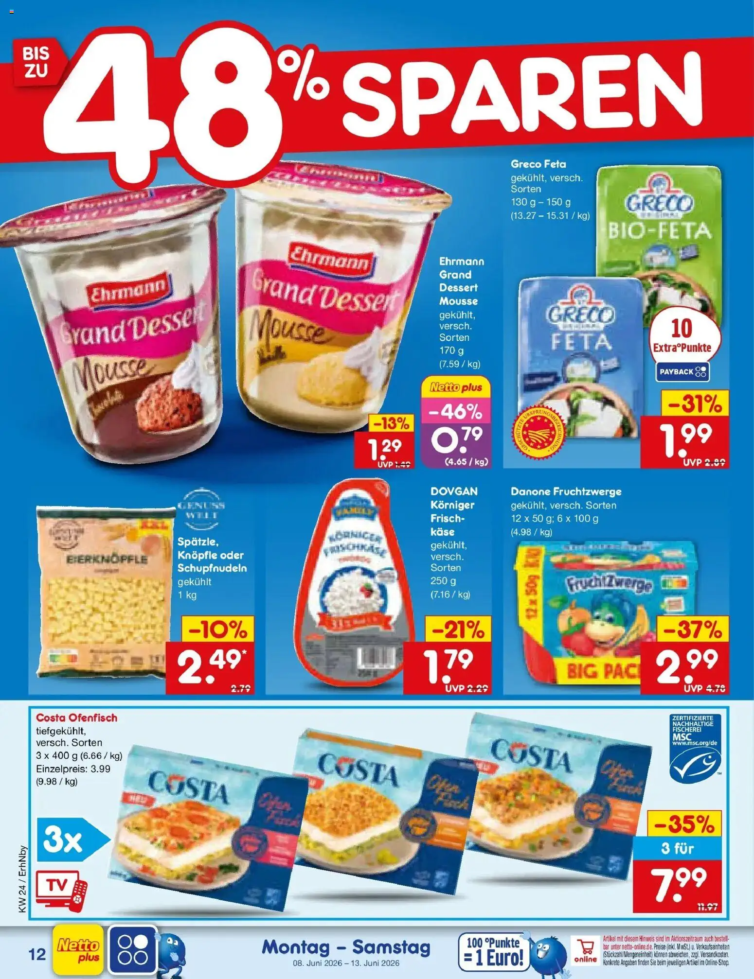 Netto Marken-Discount Prospekt Metten – gültig ab 08.06.2026 | Seite: 20 | Produkte: Feta, Käse, Ehrmann grand dessert, Fruchtzwerge