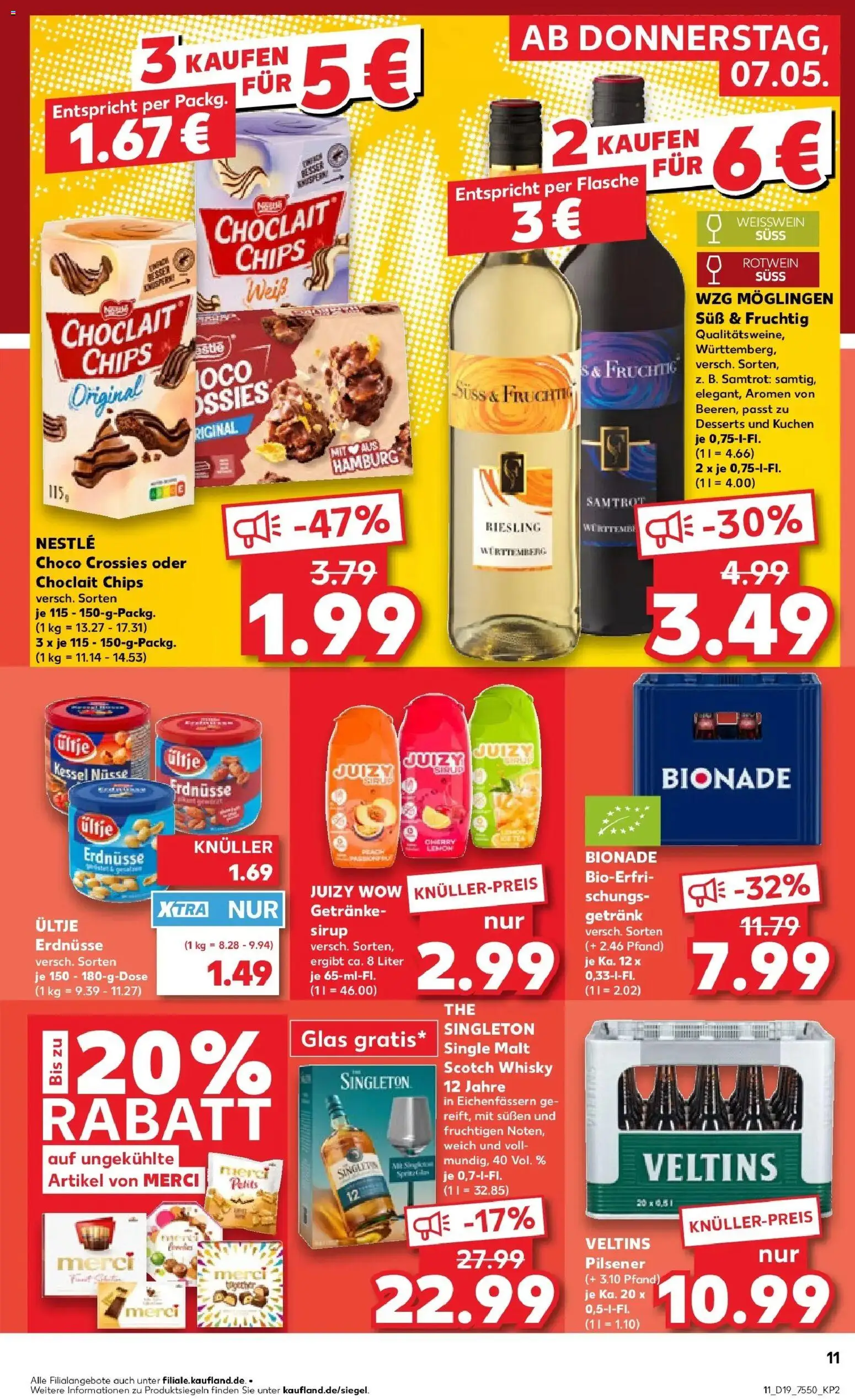 Prospekt Kaufland ab 04.05.2026 » Angebote Online zum Blättern | Seite: 16 | Produkte: Whisky, Merci, Weißwein, Kuchen