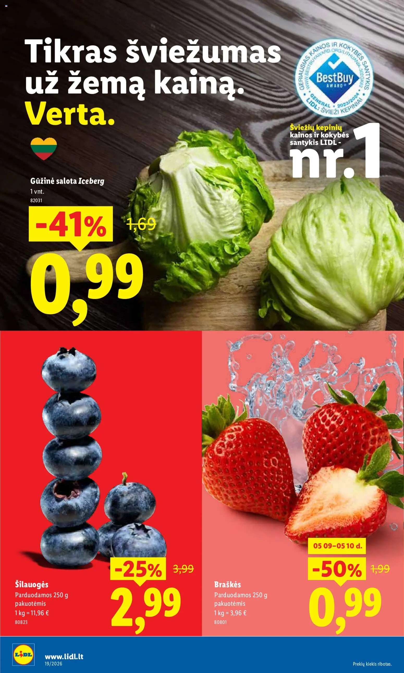 LIDL akcijos nuo 04.05.2026 | Puslapis: 48 | Prekių: Salota, Šilauogės, Braškės