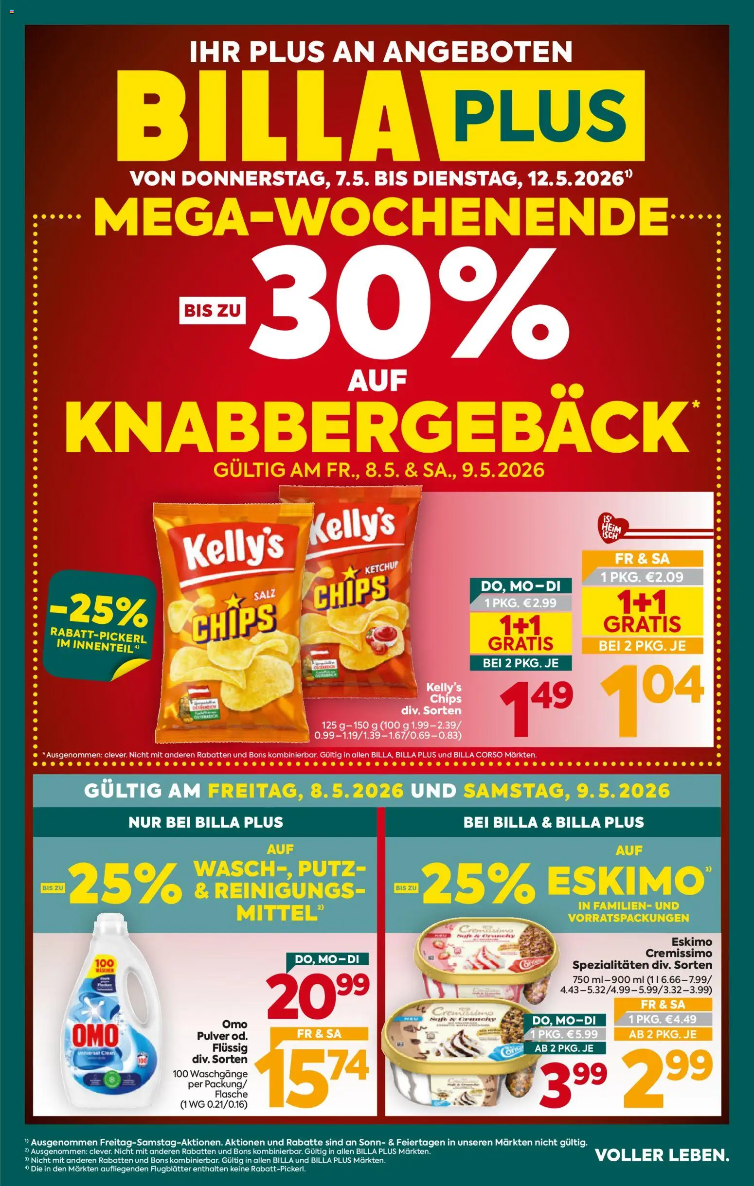 Billa Plus Flugblatt gültig ab 07.05.2026 | Seite: 1 | Produkte: Chips, Ketchup, Salz