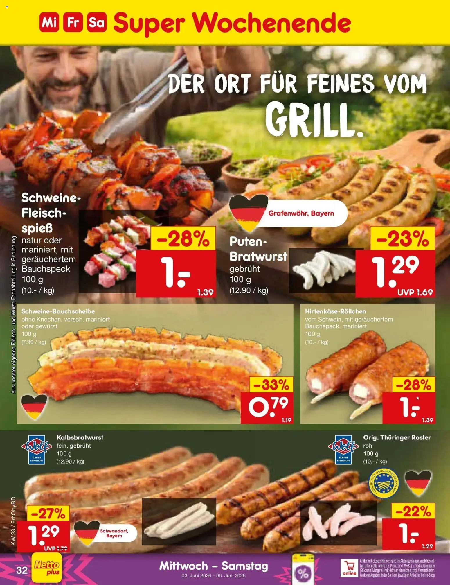 Netto Marken-Discount Prospekt Velden – gültig ab 01.06.2026 | Seite: 46 | Produkte: Bratwurst, Fleisch