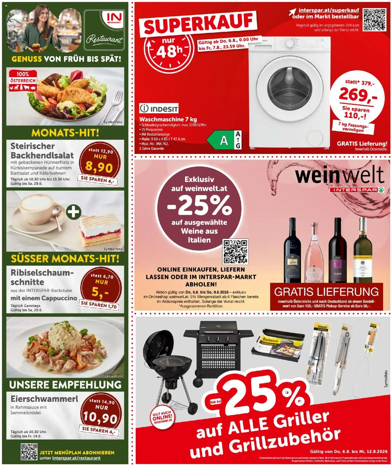 Interspar - Flugblatt gültig ab 06.08.2026 | Seite: 2 | Produkte: Uhr, Waschmaschine